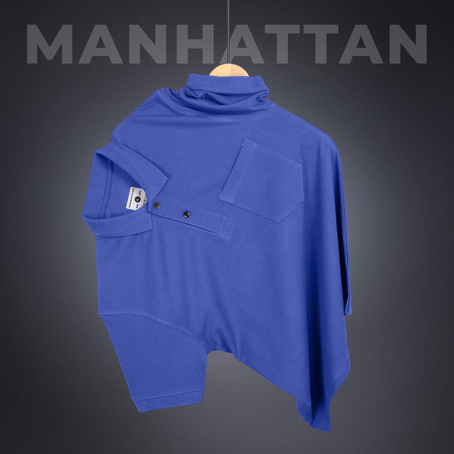 Pure Cotton Polo Pocket T shirts (Cobalt Blue)