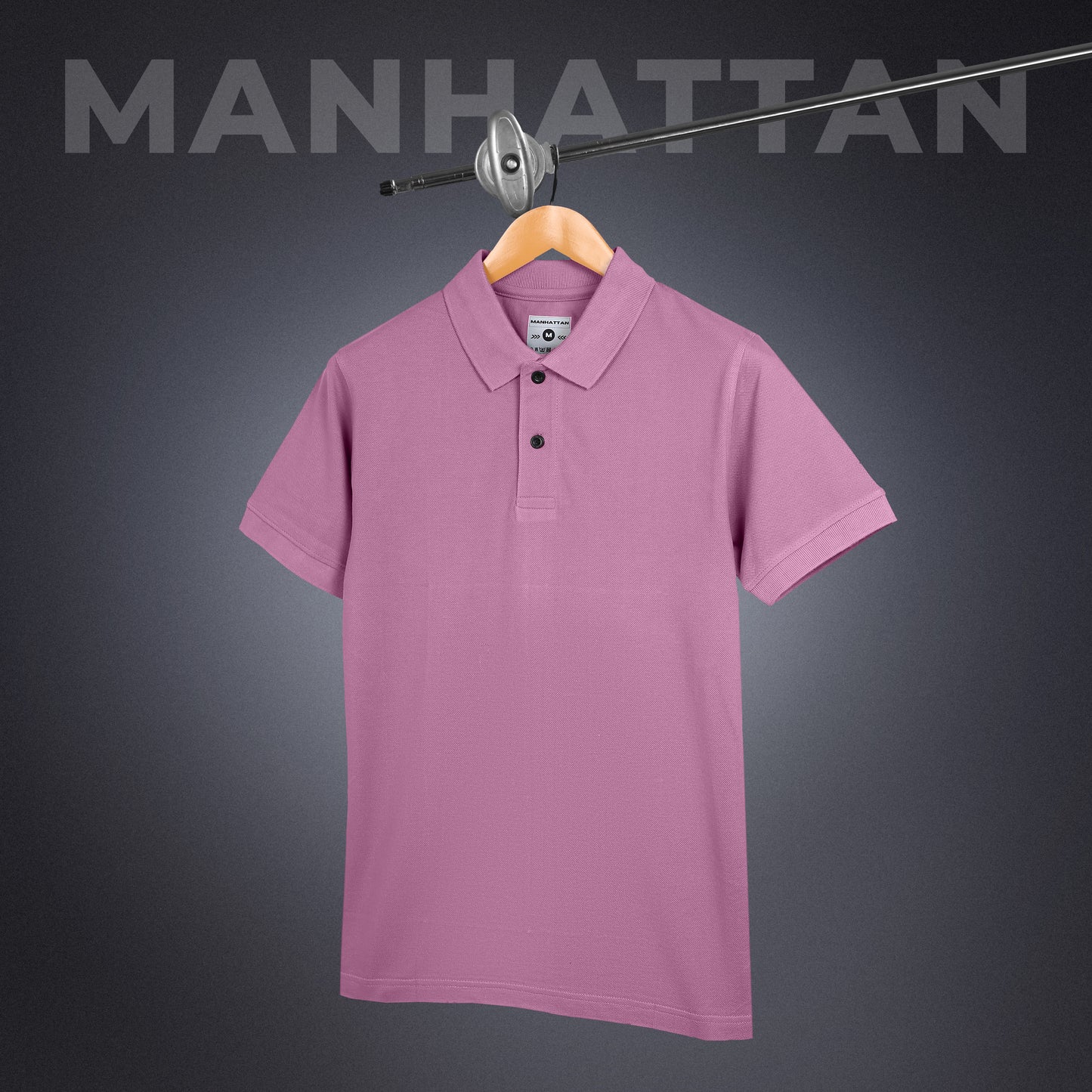 Pure Cotton Polo Plain T Shirts (Soft Berry) Without Pocket