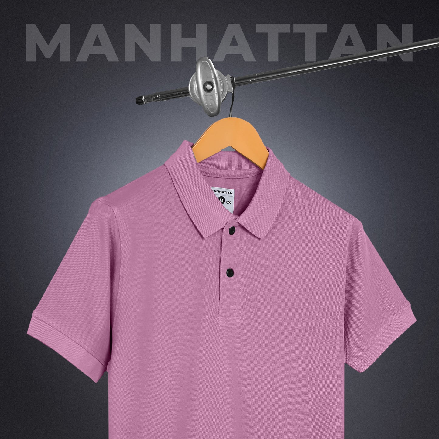 Pure Cotton Polo Plain T Shirts (Soft Berry) Without Pocket
