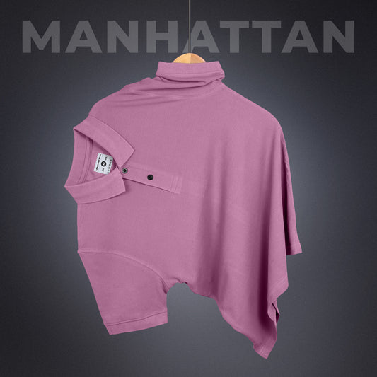 Pure Cotton Polo Plain T Shirts (Soft Berry) Without Pocket