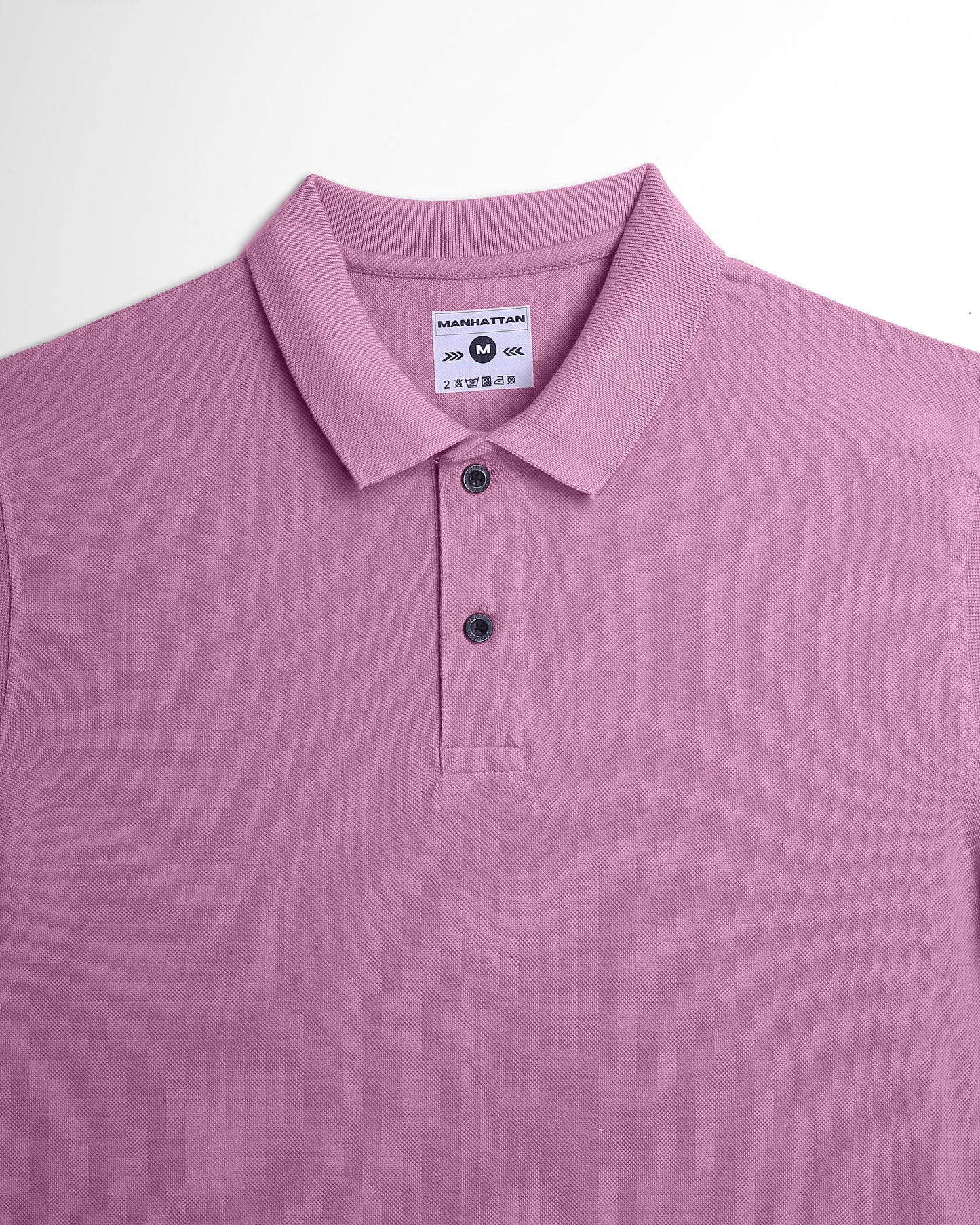 Pure Cotton Polo Plain T Shirts (Soft Berry) Without Pocket