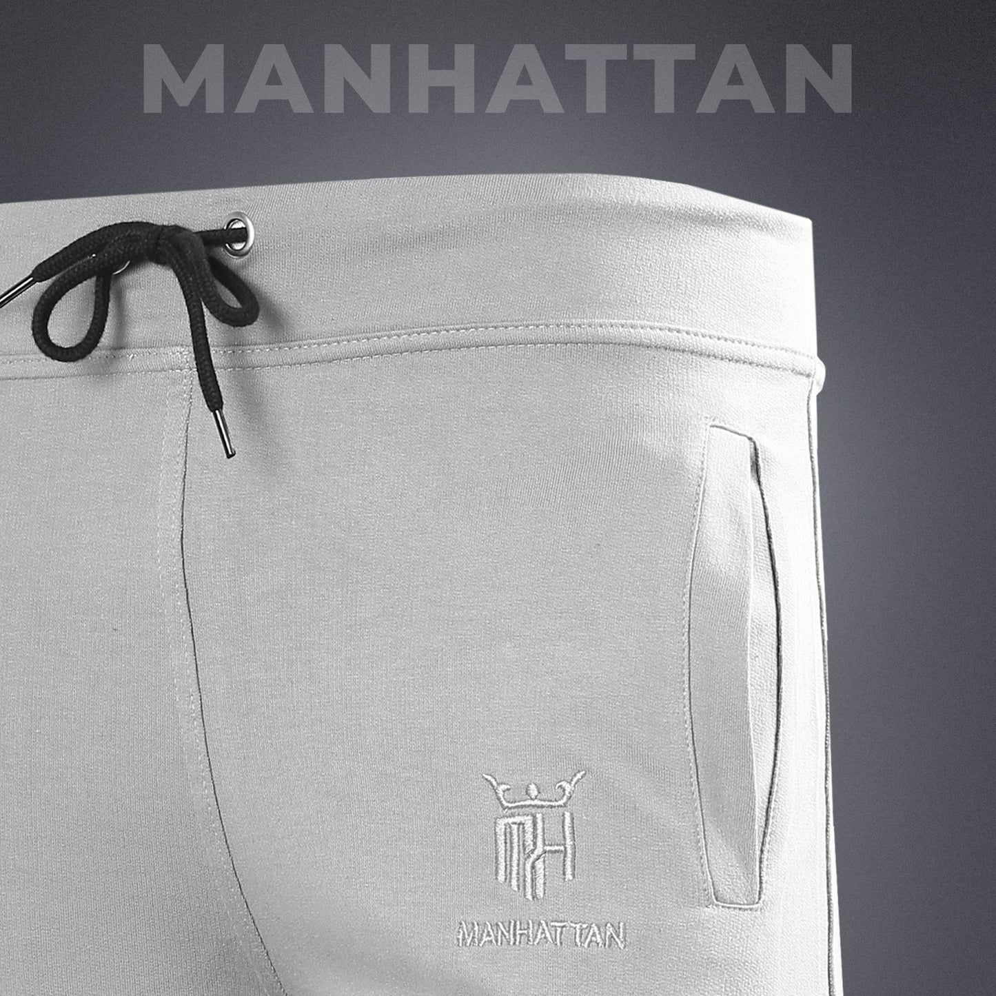 Premium Cotton Cement Grey 3/4 Shorts Regular Fit