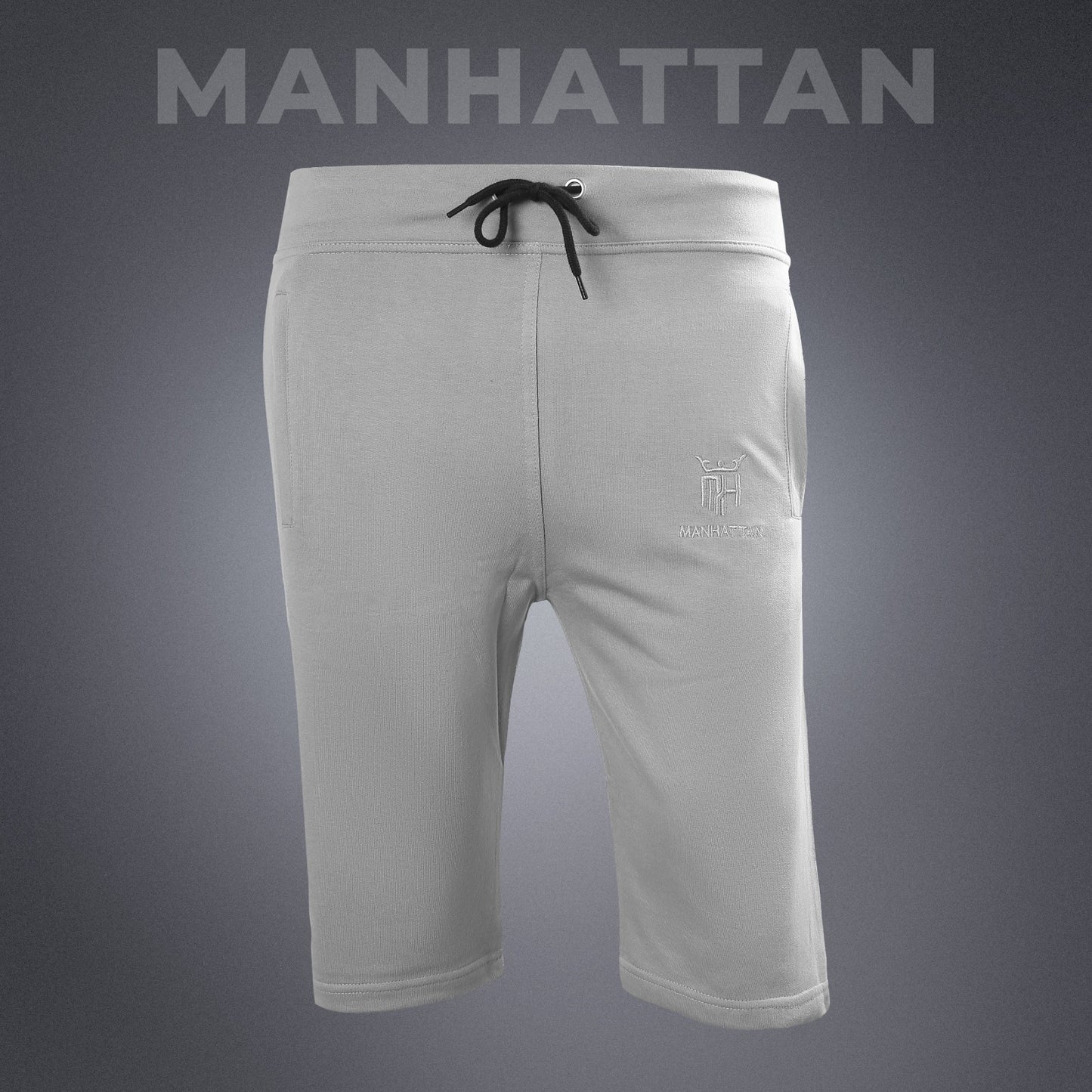 Premium Cotton Cement Grey 3/4 Shorts Regular Fit