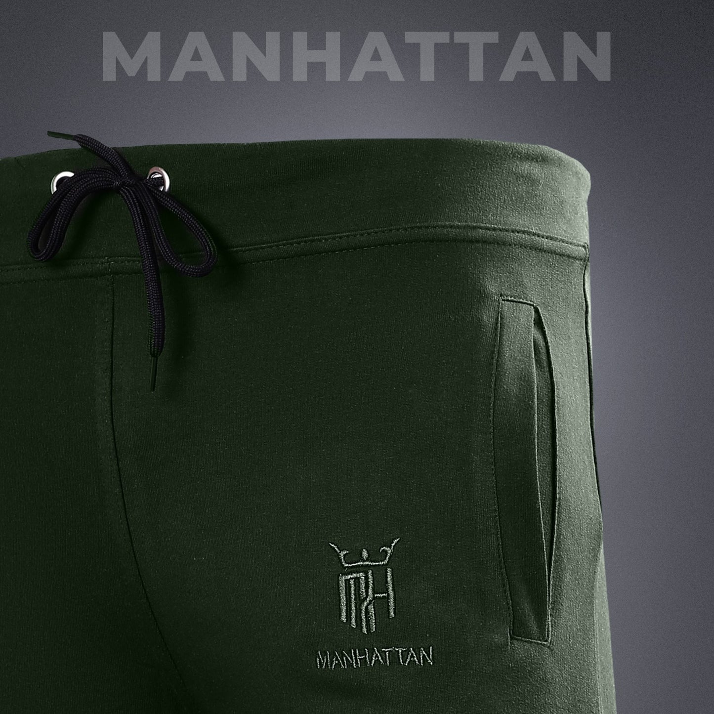 Premium Cotton Military Green 3/4 Shorts Regular Fit
