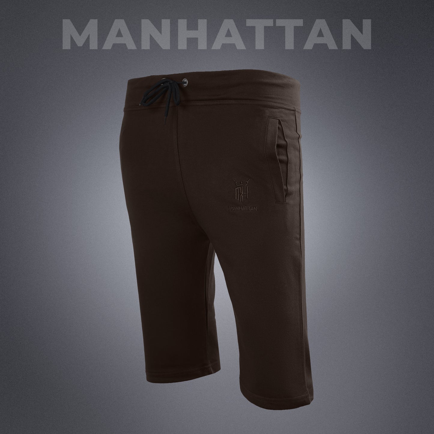 Premium Cotton Coffee Brown 3/4 Shorts Regular Fit