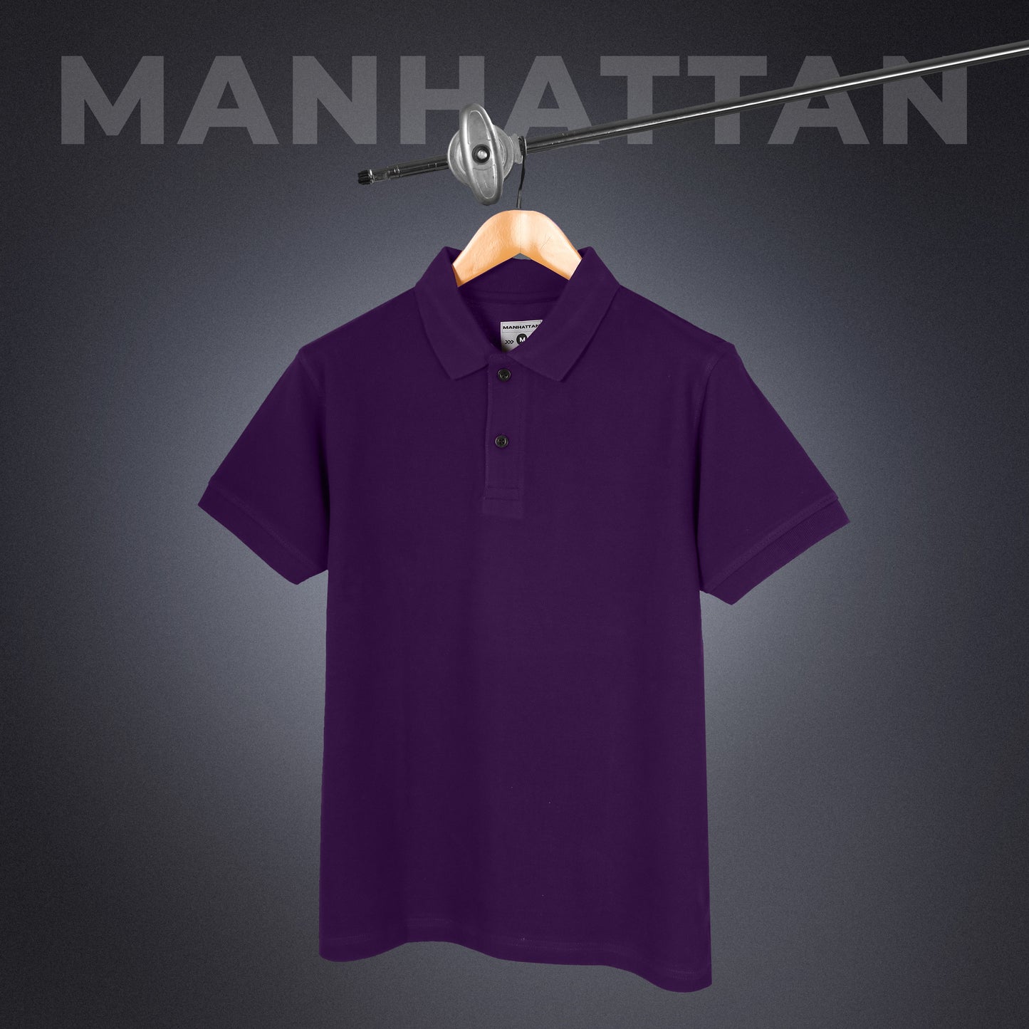 Pure Cotton Polo Plain T Shirts (Purple) Without Pocket