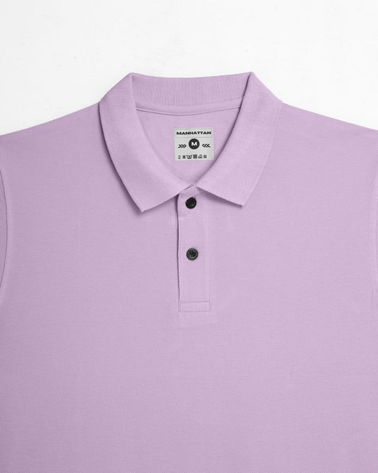 Pure Cotton Polo Plain T Shirts (Pearl Pink) Without Pocket