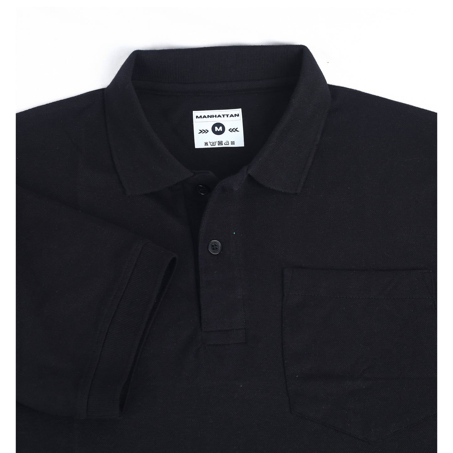 Pure Cotton Polo Pocket T Shirt (Black)
