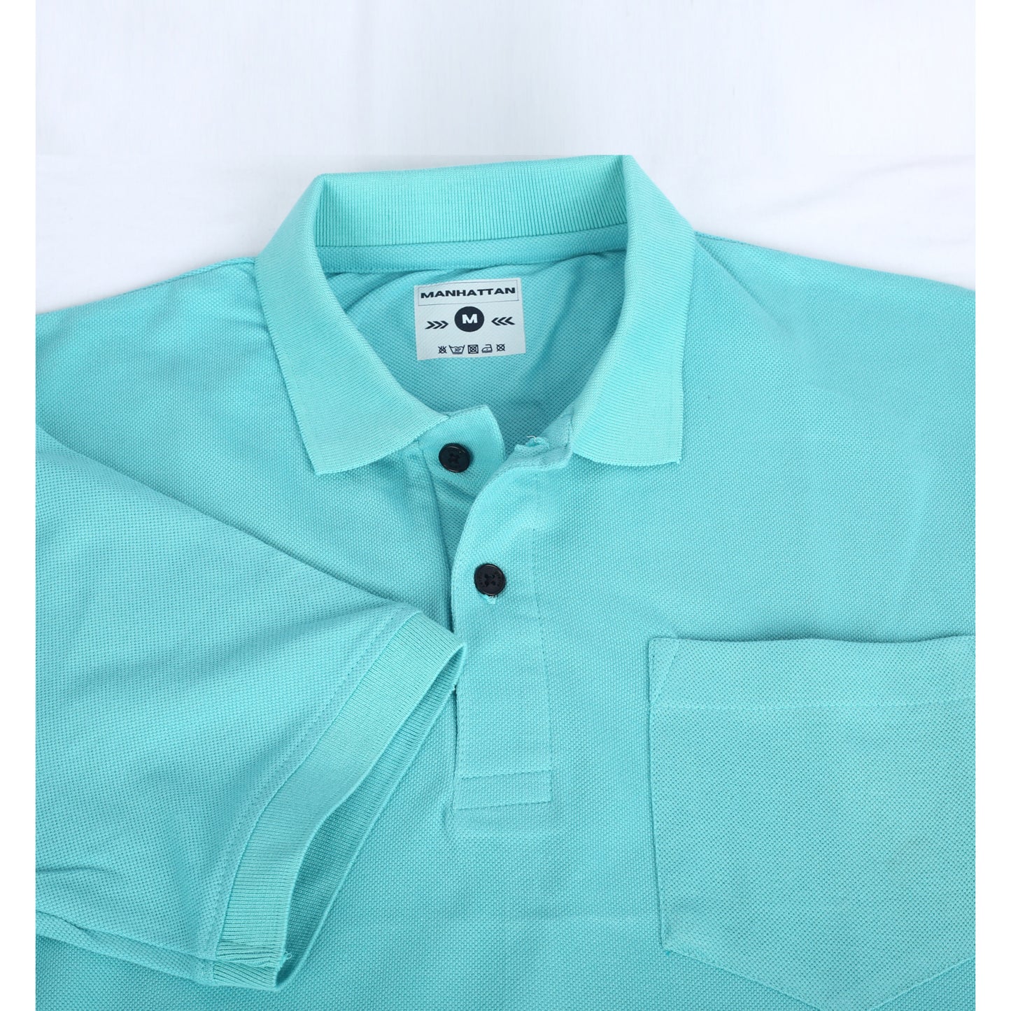 Pure Cotton Polo Pocket T shirts (Mint Blue)