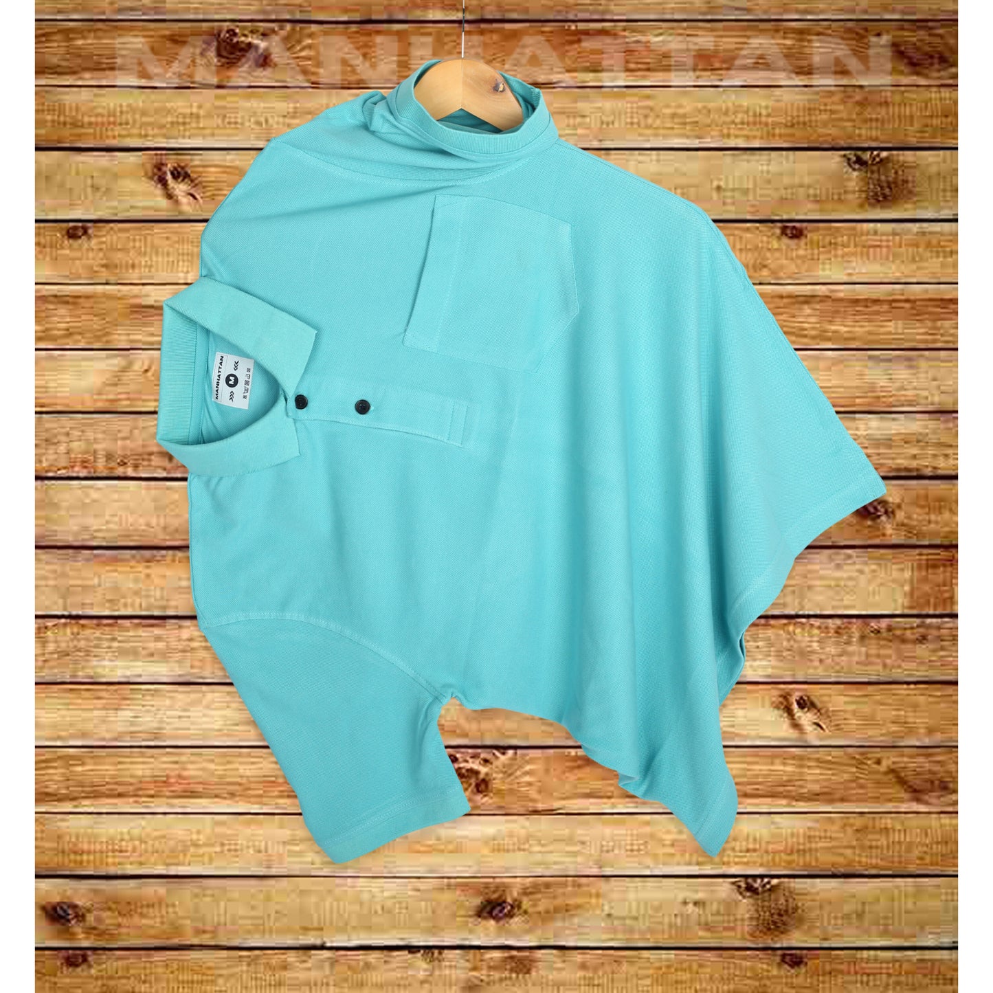 Pure Cotton Polo Pocket T shirts (Mint Blue)