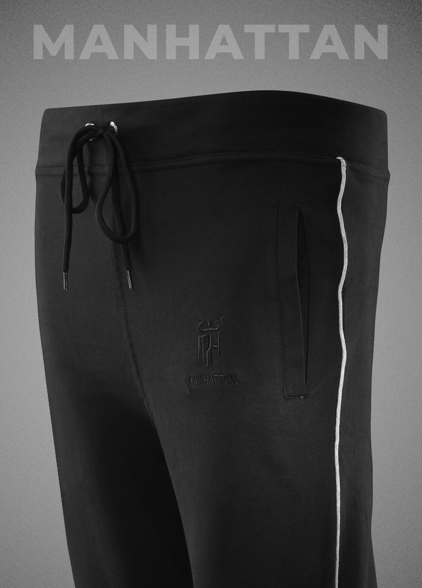 Premium Cotton Black Track Pant Regular Fit