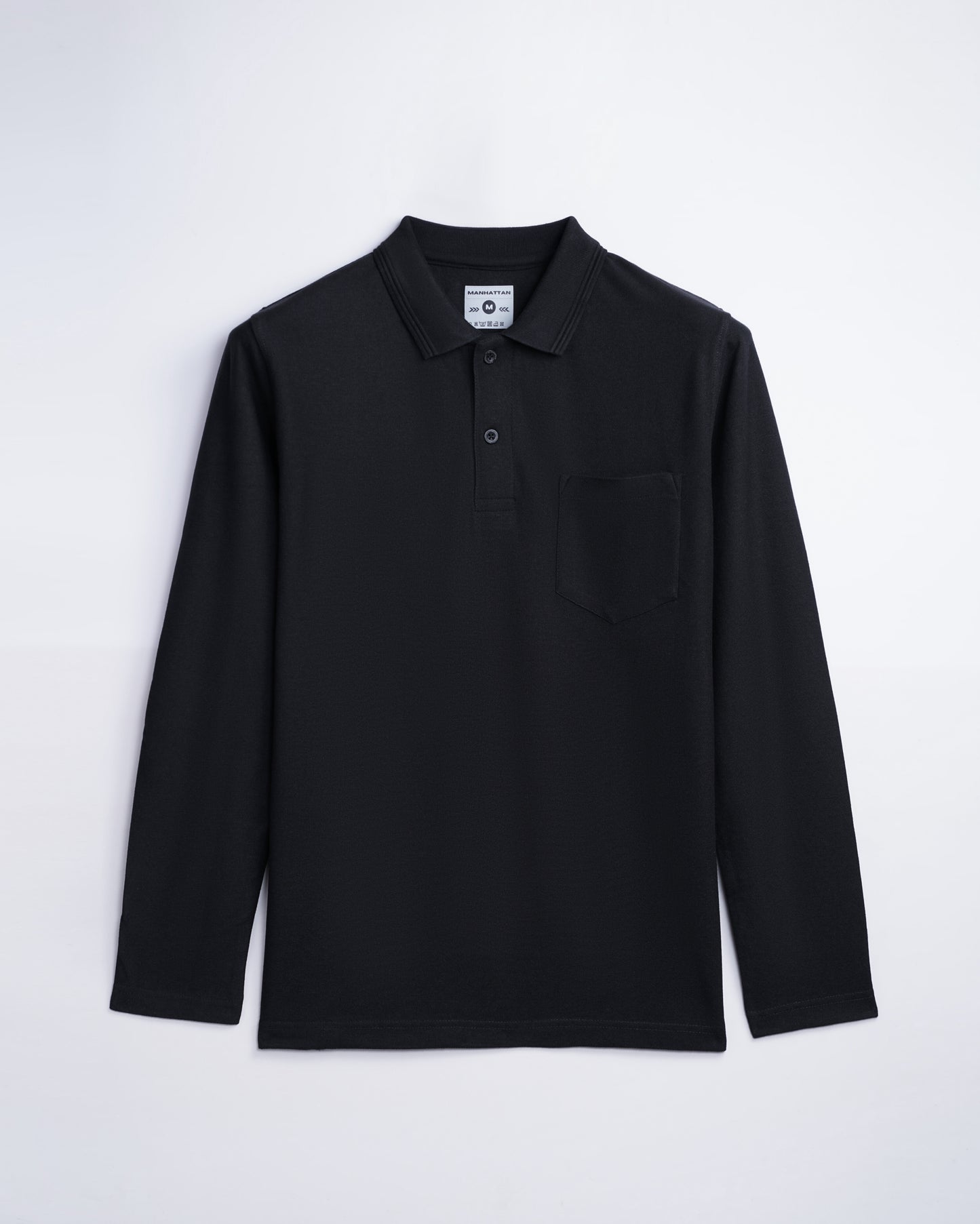 Polo Full Sleeve Pocket Unisex Black