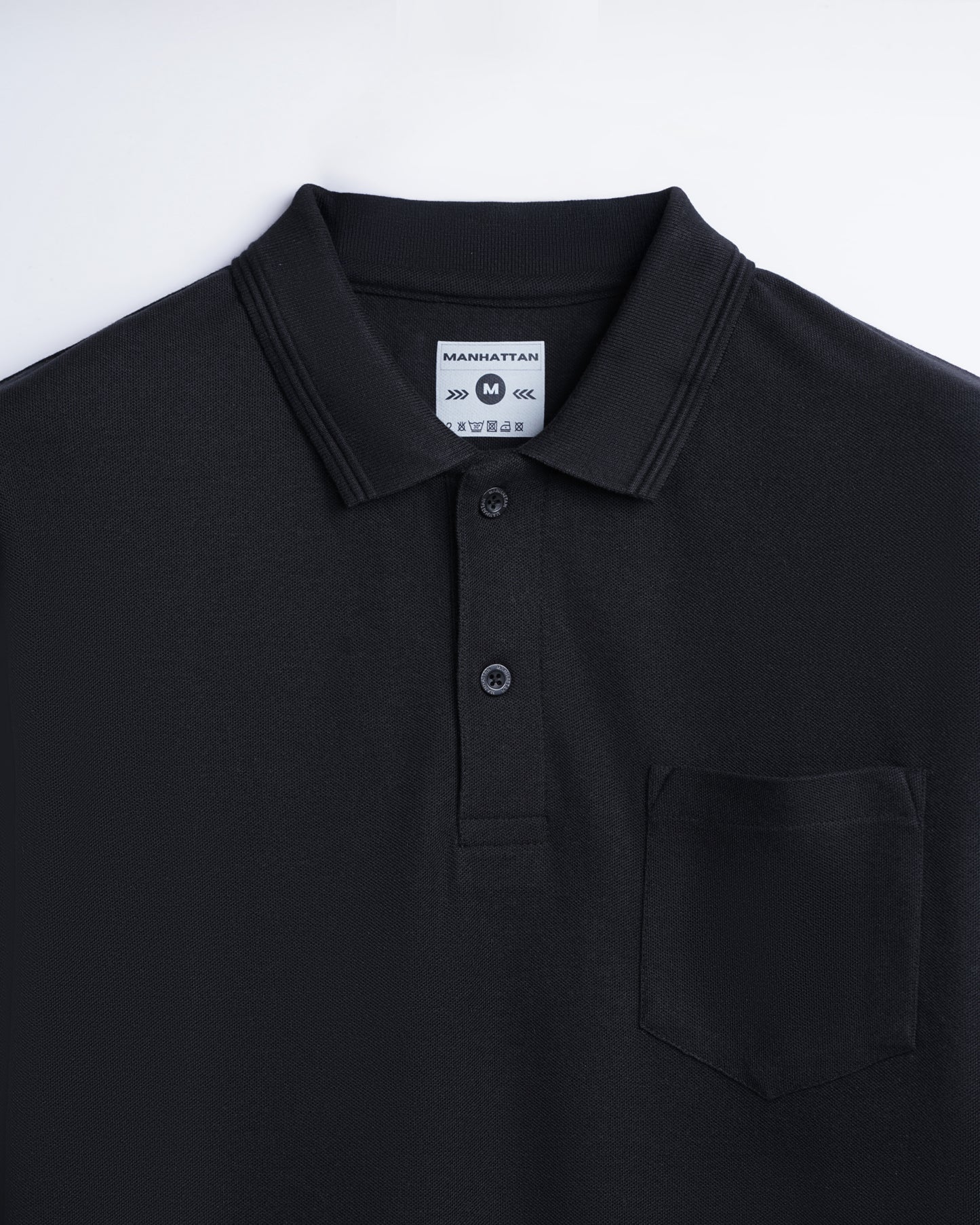 Polo Full Sleeve Pocket Unisex Black