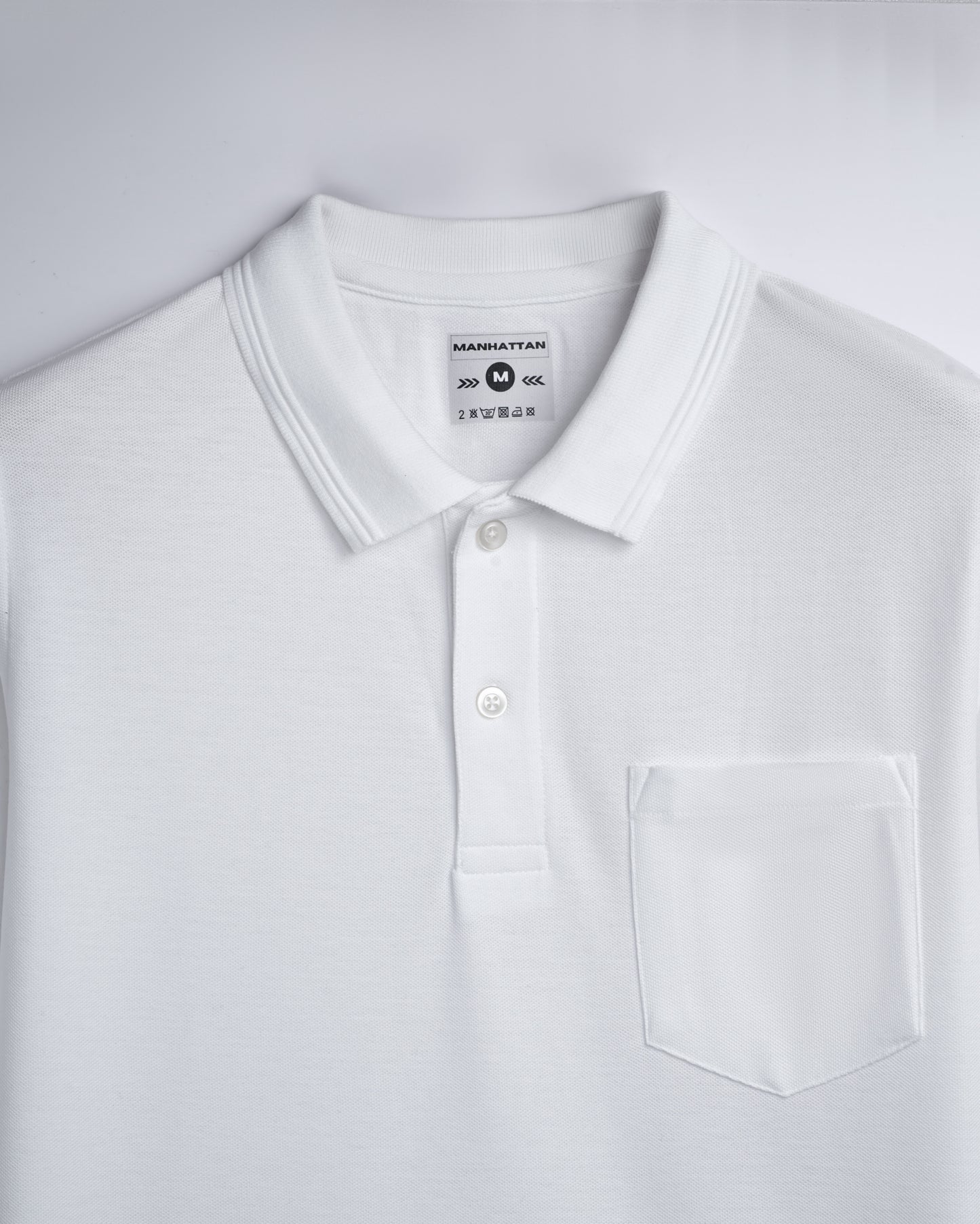 Polo Full Sleeve Pocket Unisex White