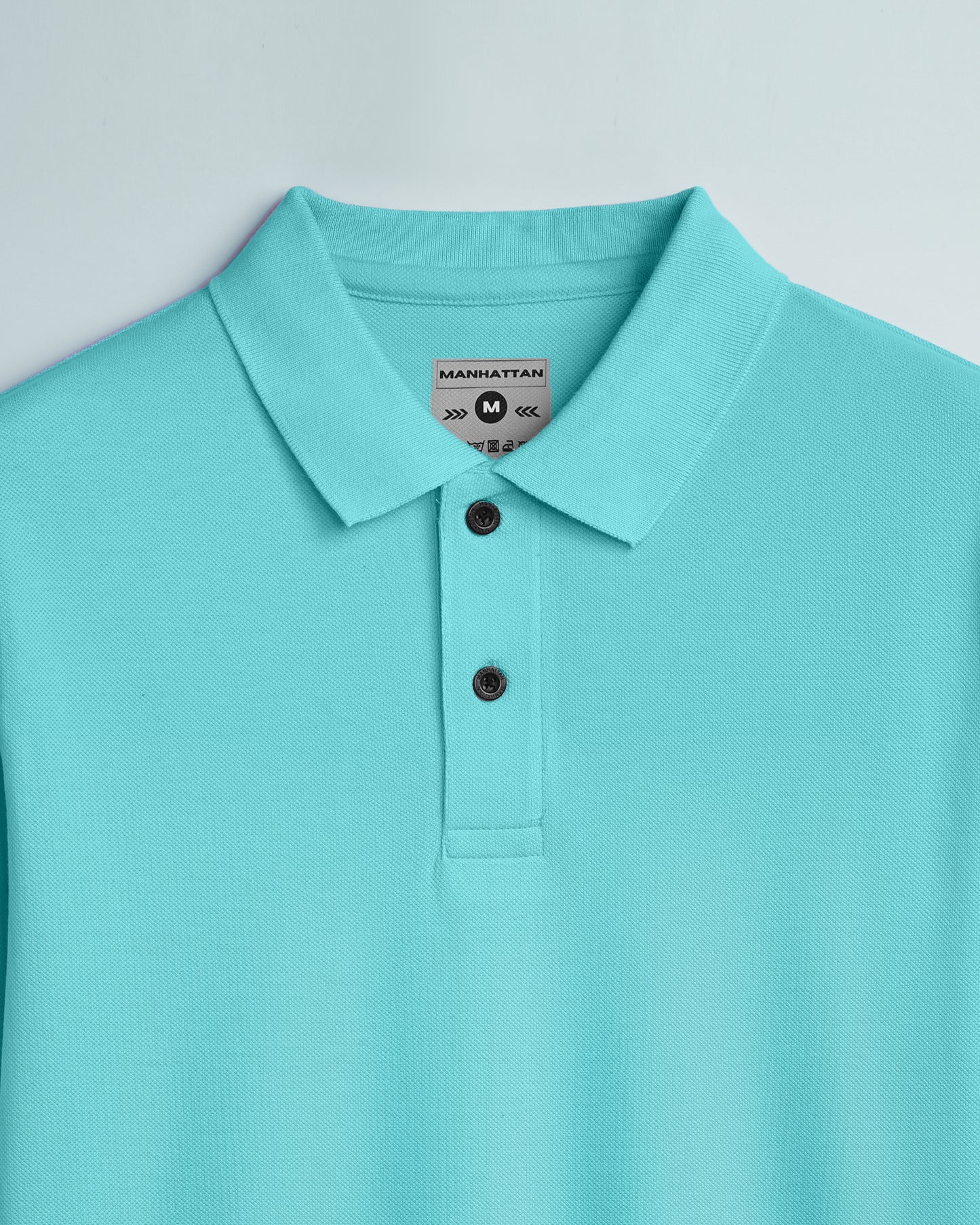 Cotton Polo Full Sleeve Unisex Mint Blue Without Pocket