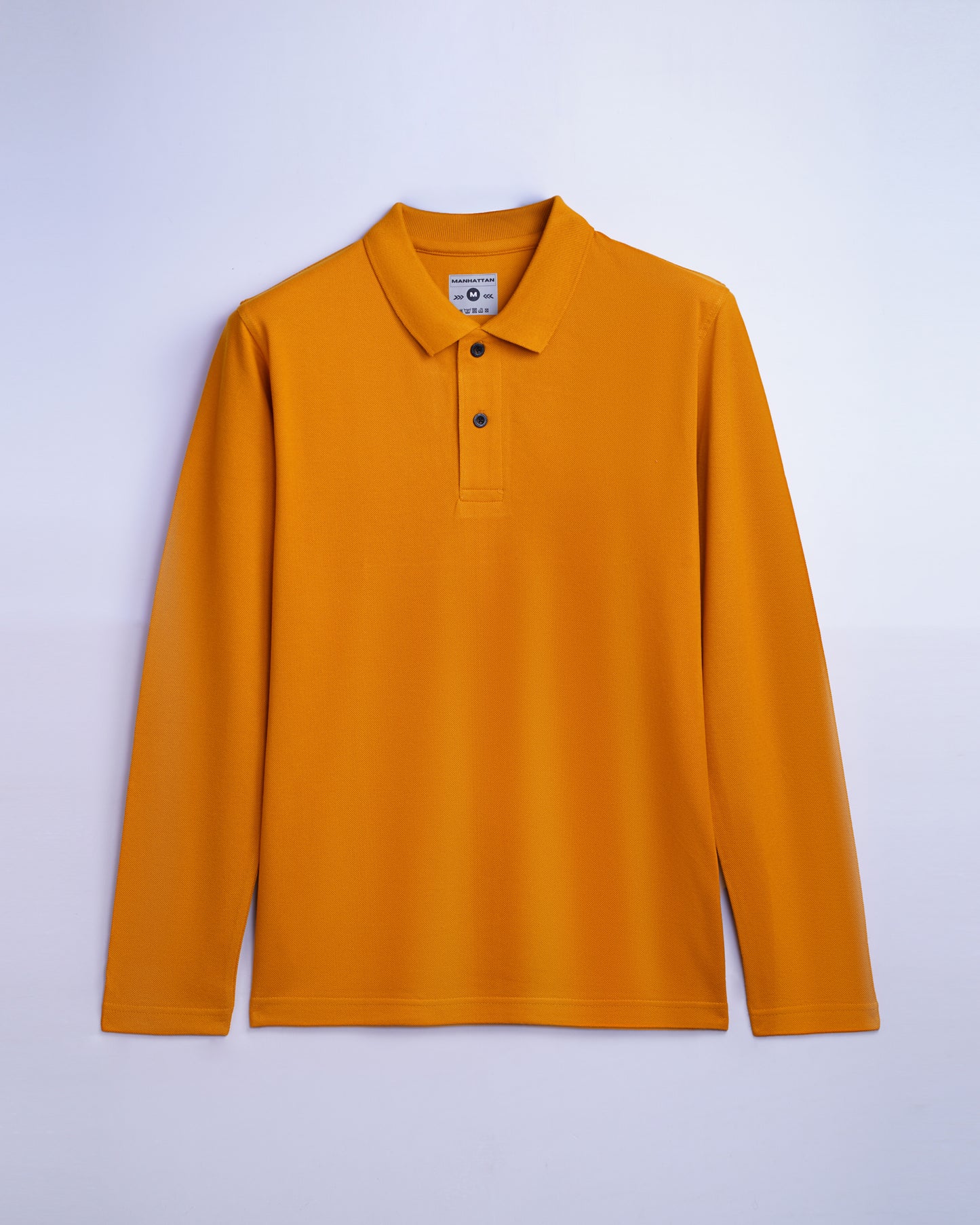 Cotton Polo Full Sleeve Unisex Golden Mustard Without Pocket