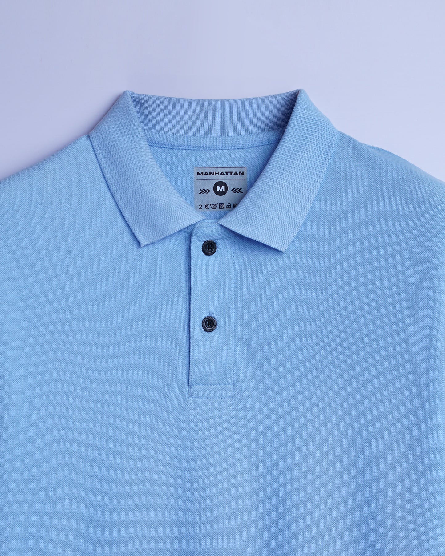 Cotton Polo Full Sleeve Unisex Sky Blue Without Pocket