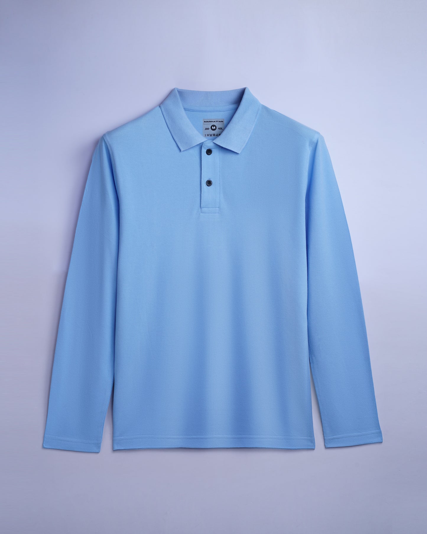Cotton Polo Full Sleeve Unisex Sky Blue Without Pocket