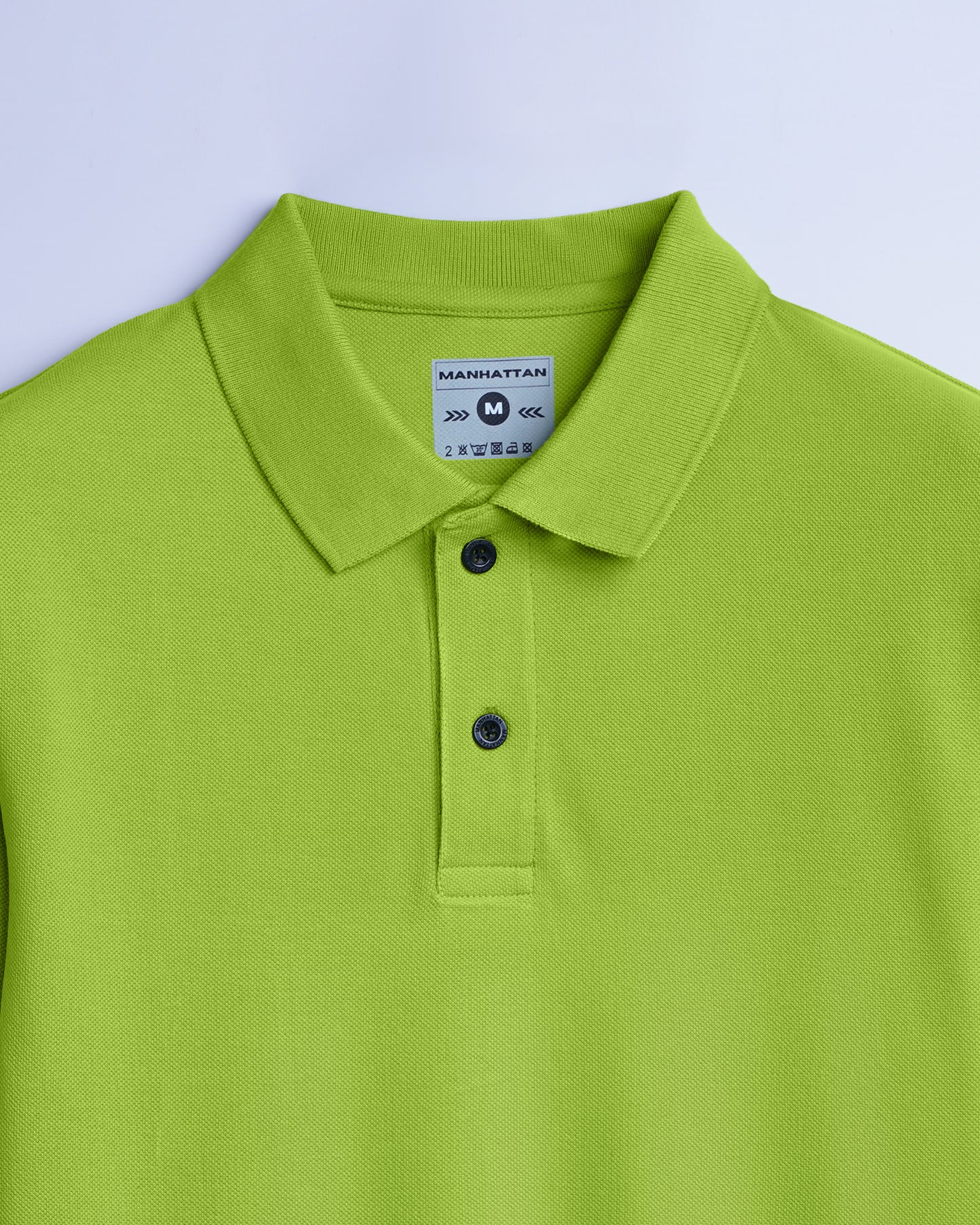 Cotton Polo Full Sleeve Unisex Apple Green Without Pocket