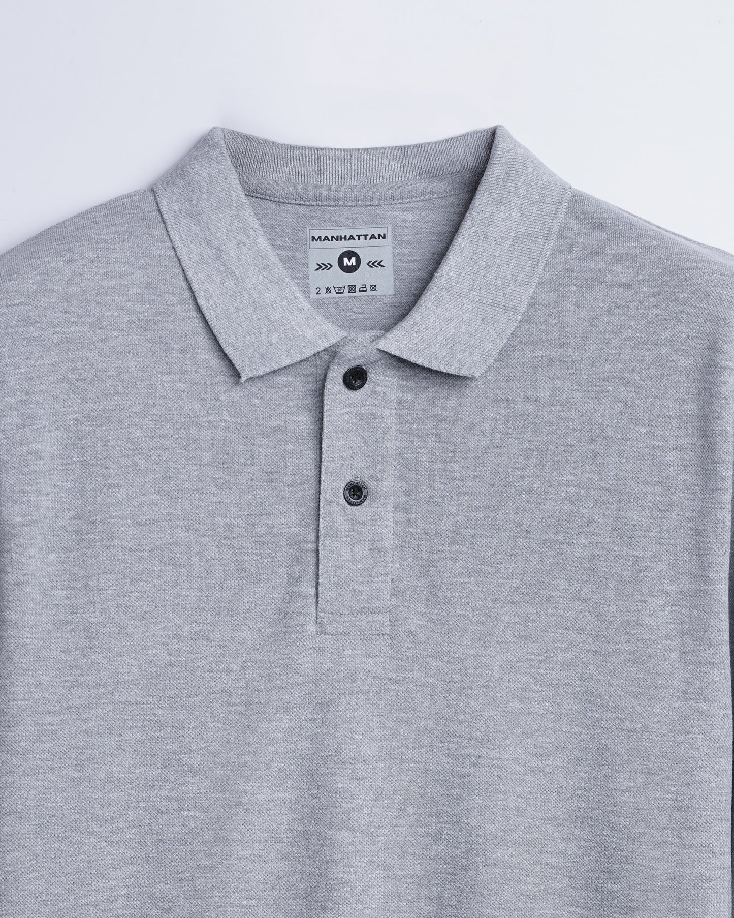 Rich Cotton Polo Full Sleeve Unisex Silver Grey Without Pocket