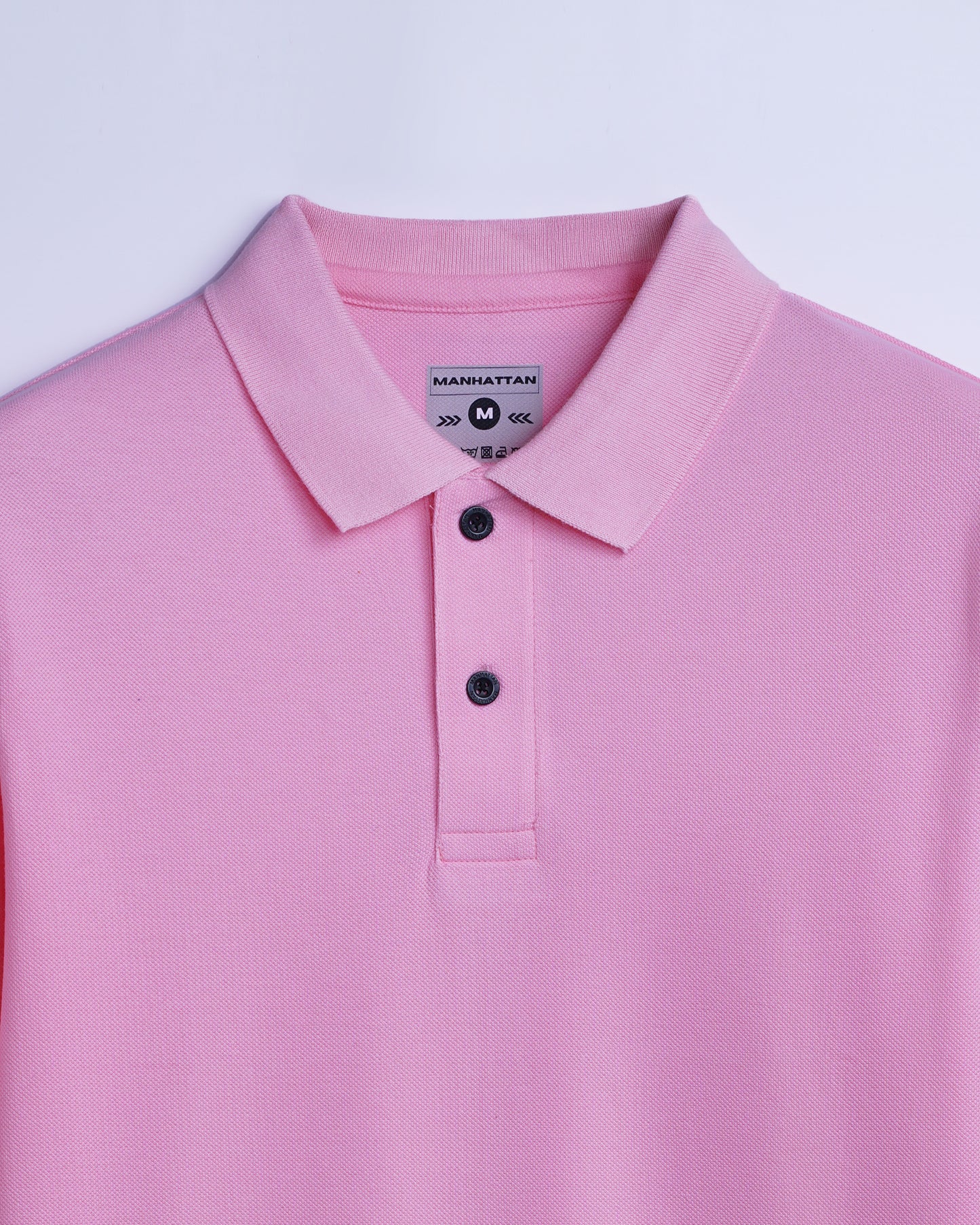 Cotton Polo Full Sleeve Unisex Light Pink Without Pocket
