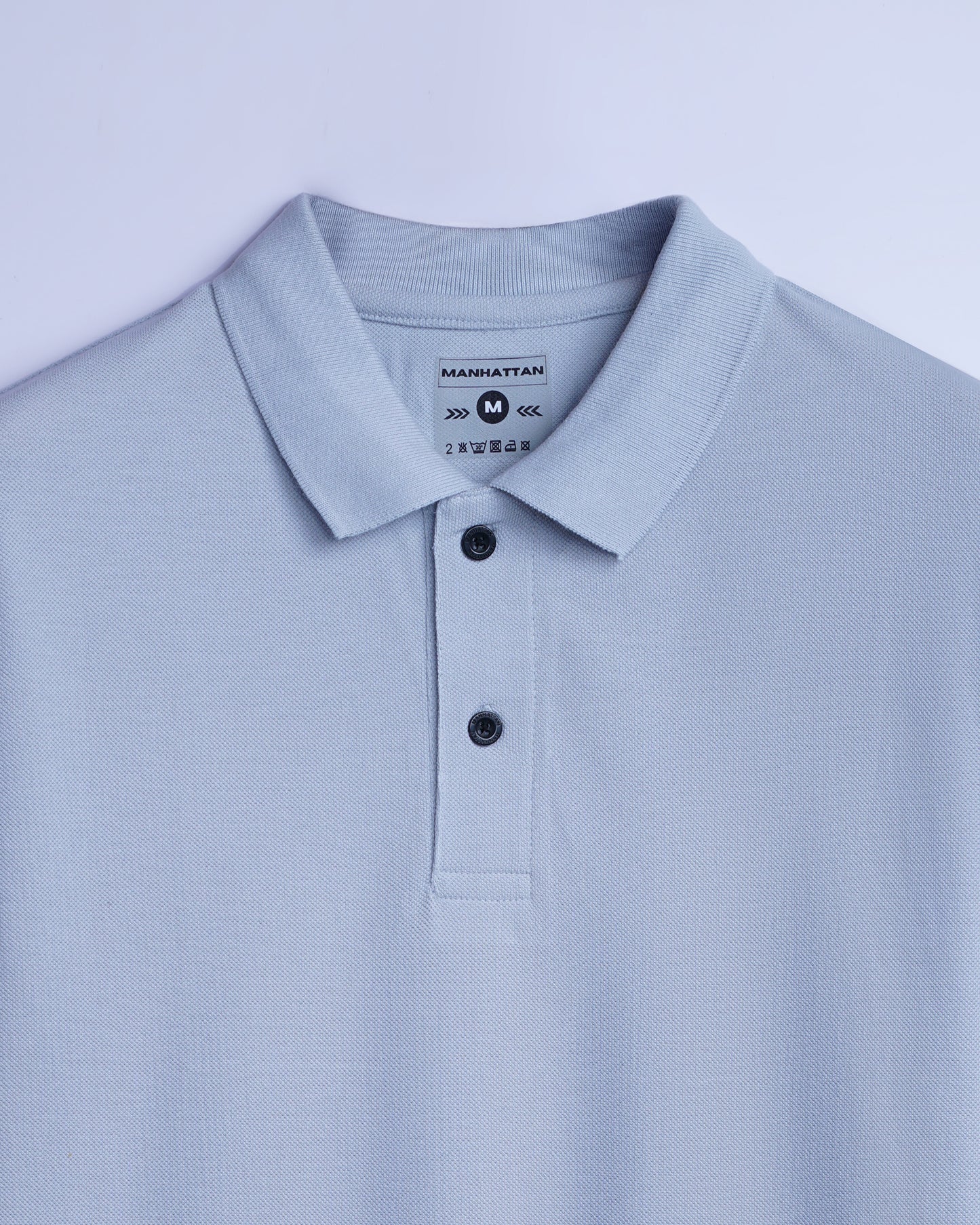 Cotton Polo Full Sleeve Unisex Pearl Grey Without Pocket