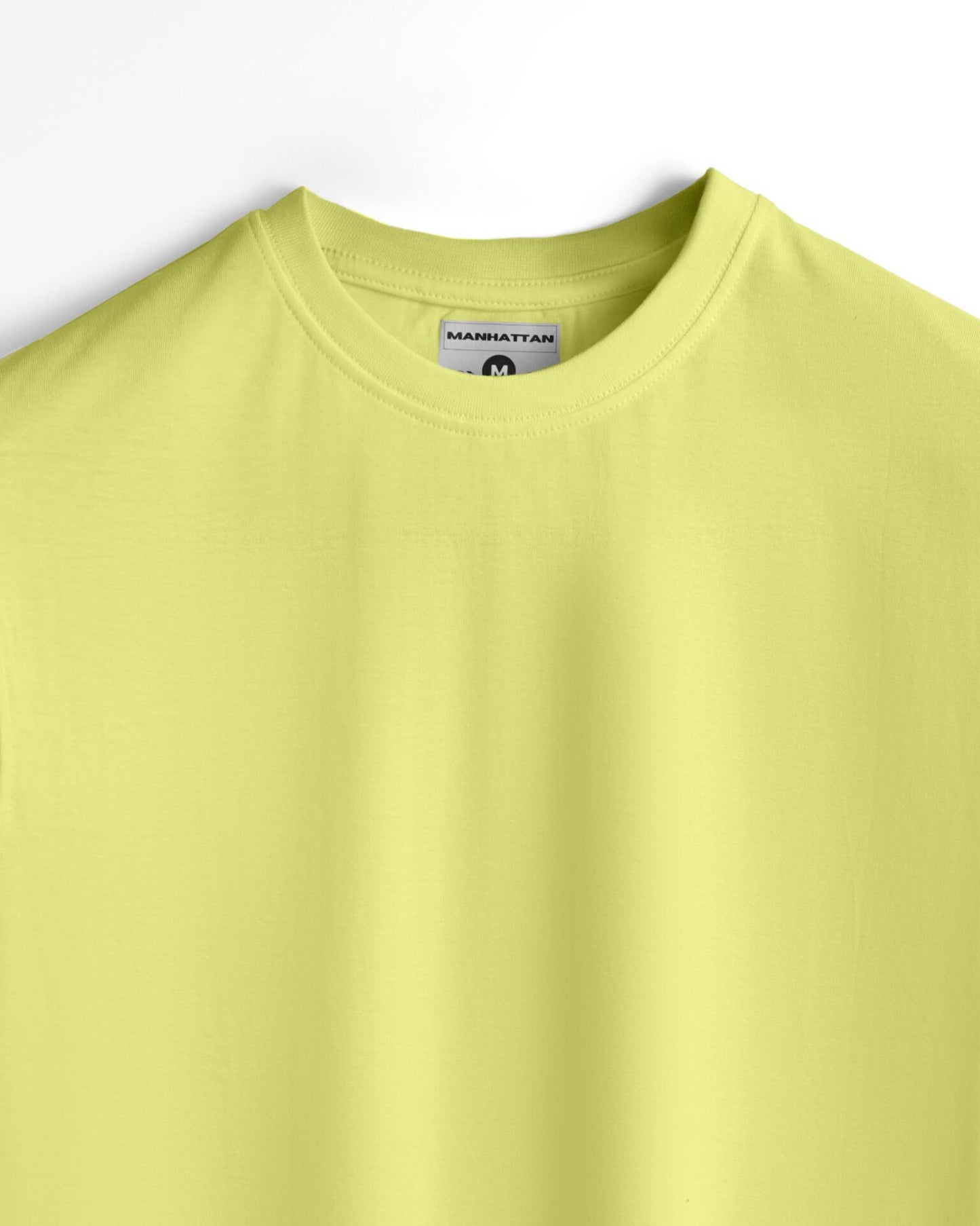 Basic Regular Fit T Shirts Unisex Pastel Yellow