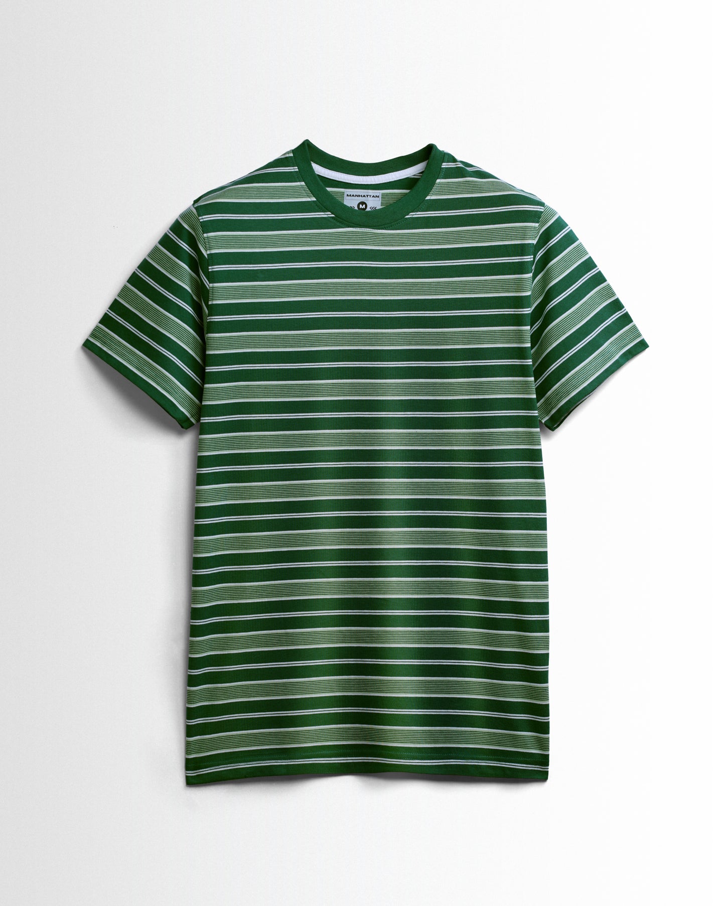 Premium Yarn Striped Cotton T-Shirts (Green/White)