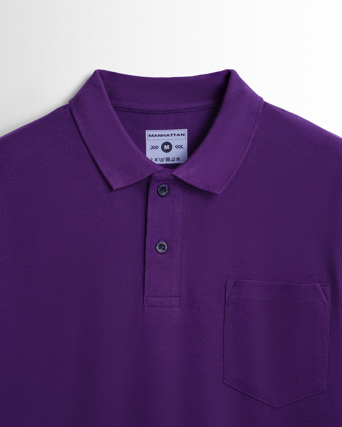 Cotton Polo Full Sleeve Pocket Unisex Purple