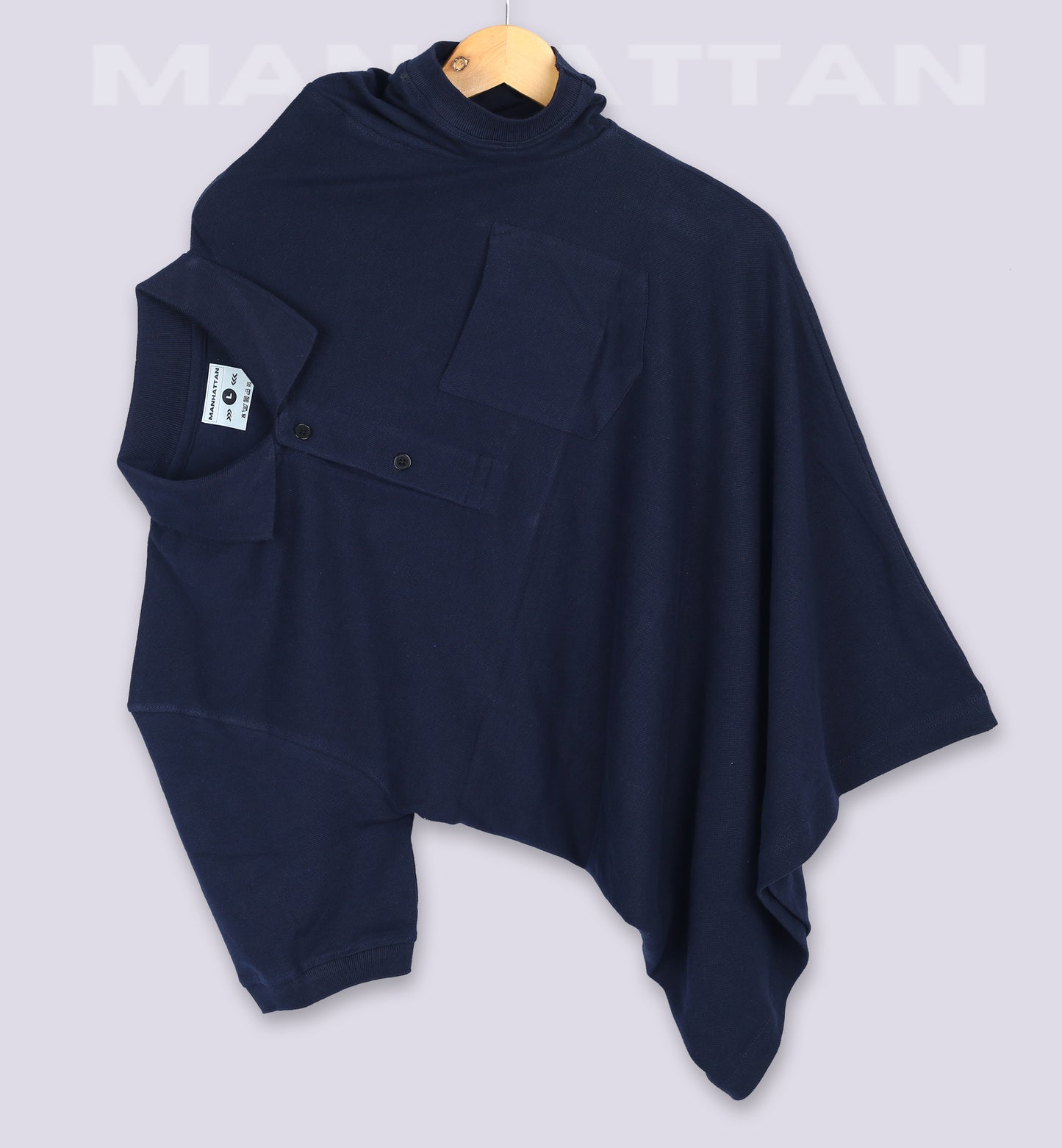Pure Cotton Polo Pocket T Shirt (Navy) Manhattan