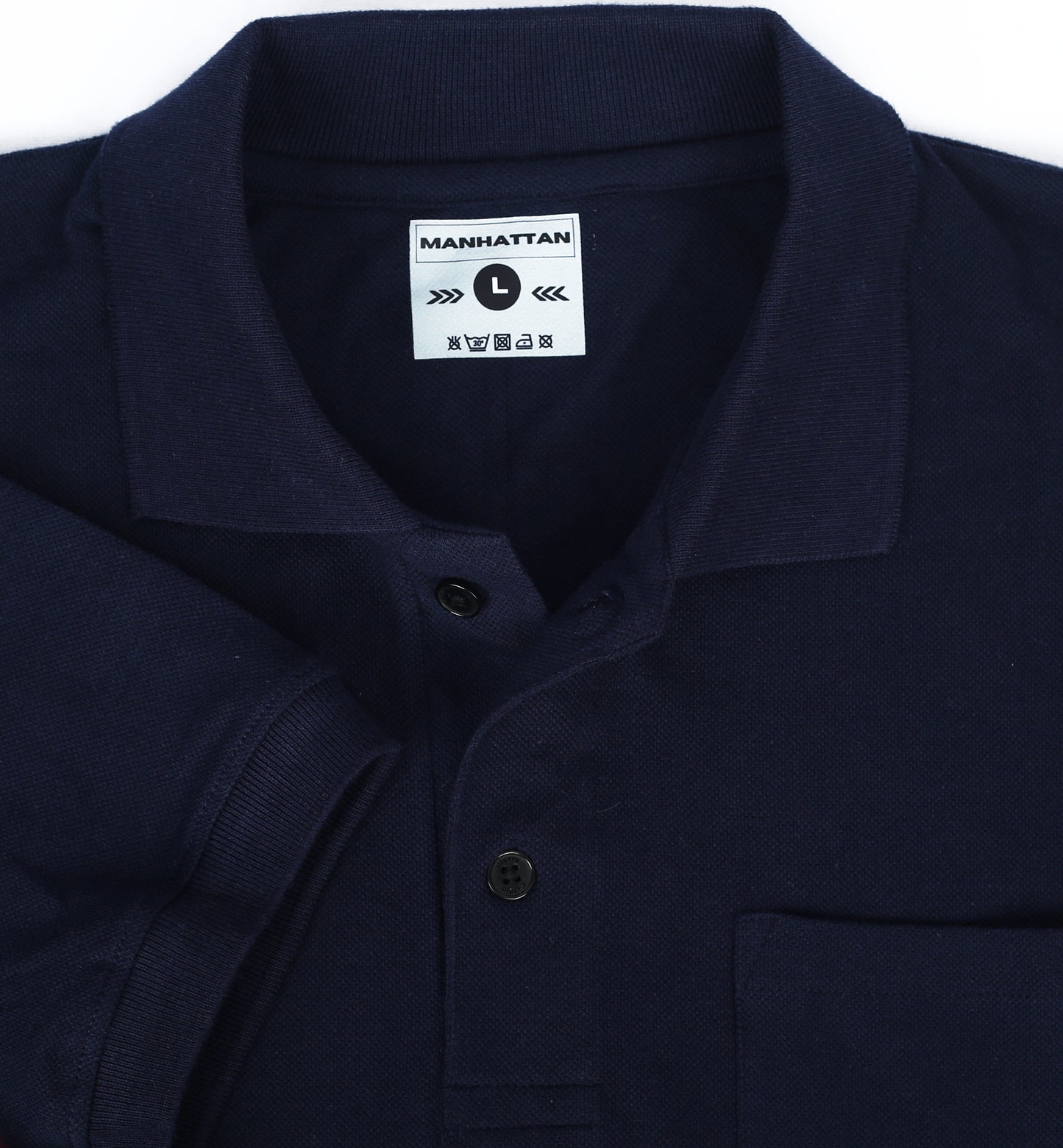Pure Cotton Polo Pocket T Shirt (Navy) Manhattan