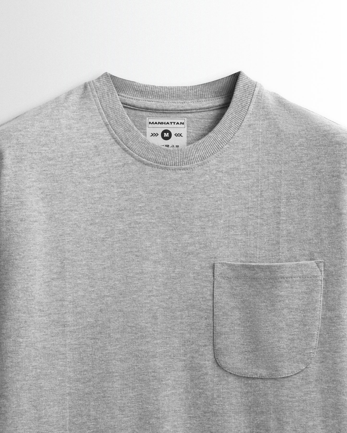 Premium Plain Pocket T Shirts Silver Grey