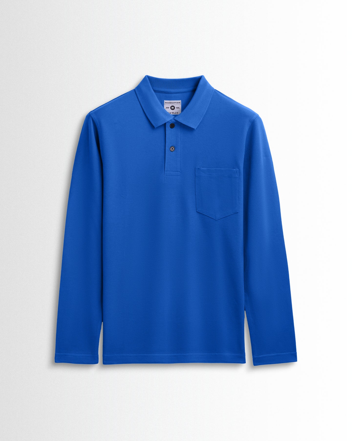 Cotton Polo Full Sleeve Unisex Royal Blue Pocket