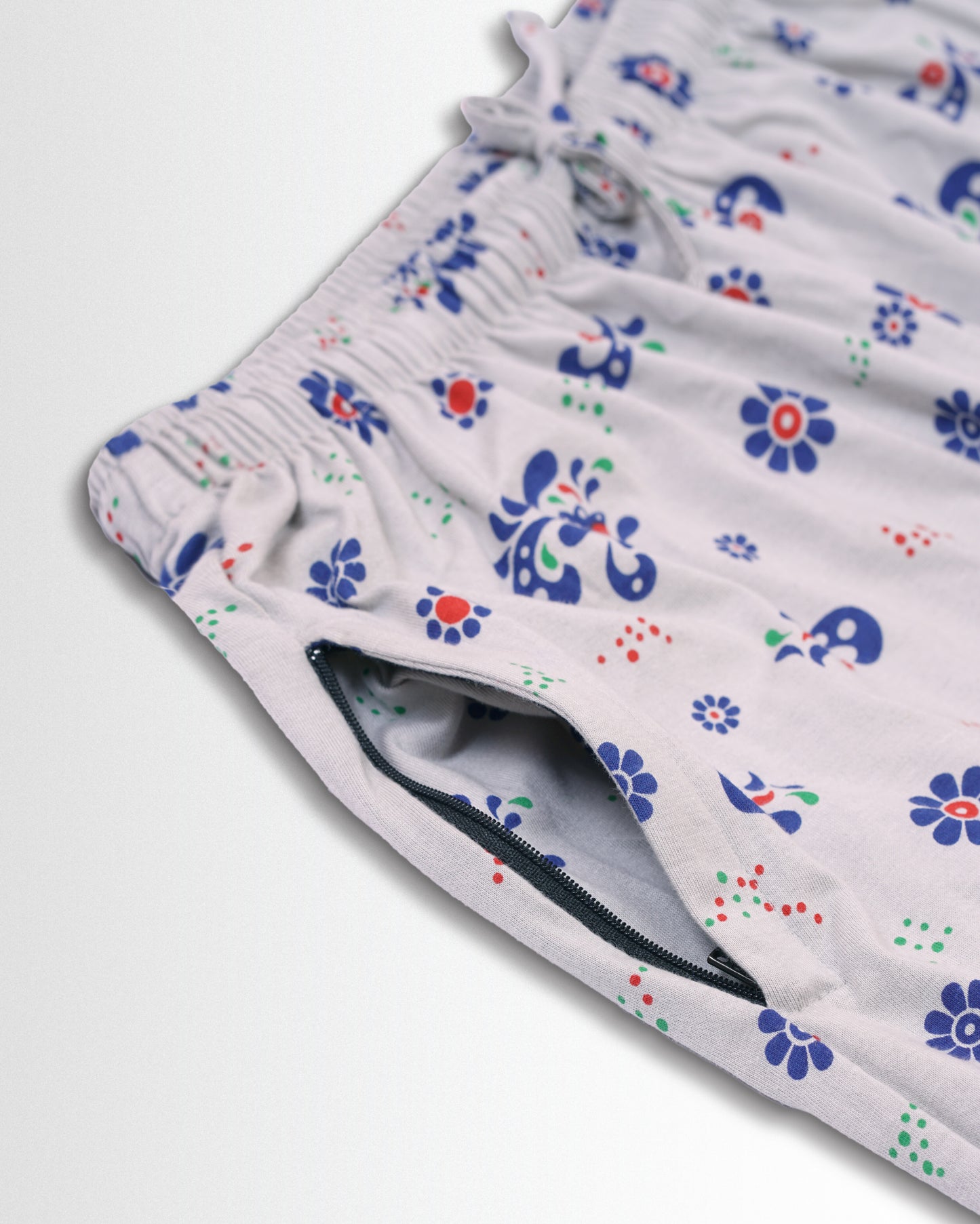 Women's Co ord set Grey Blue Flower