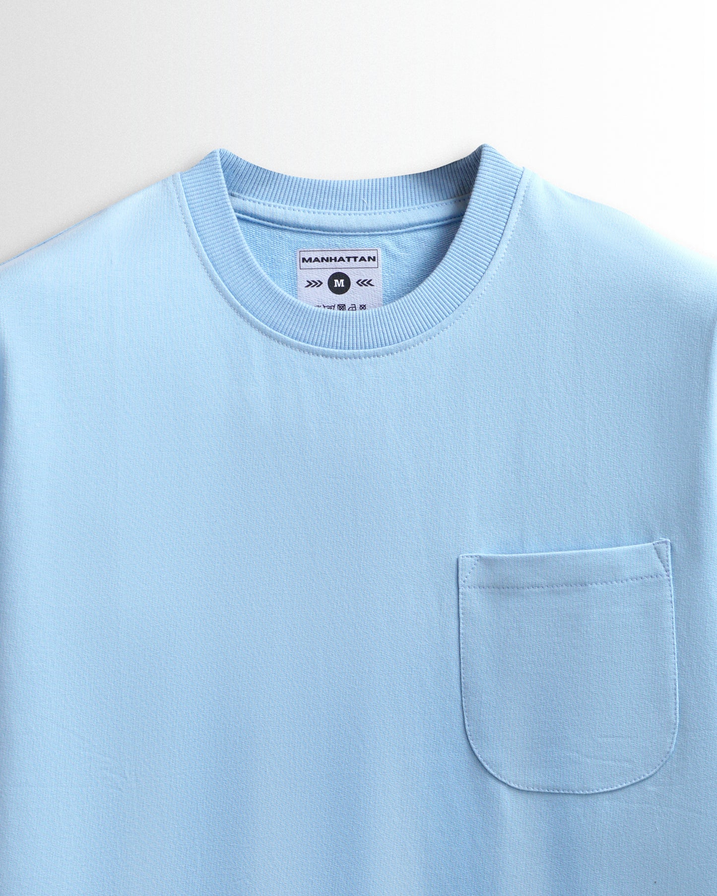 Premium Plain Pocket T Shirts Sky Blue