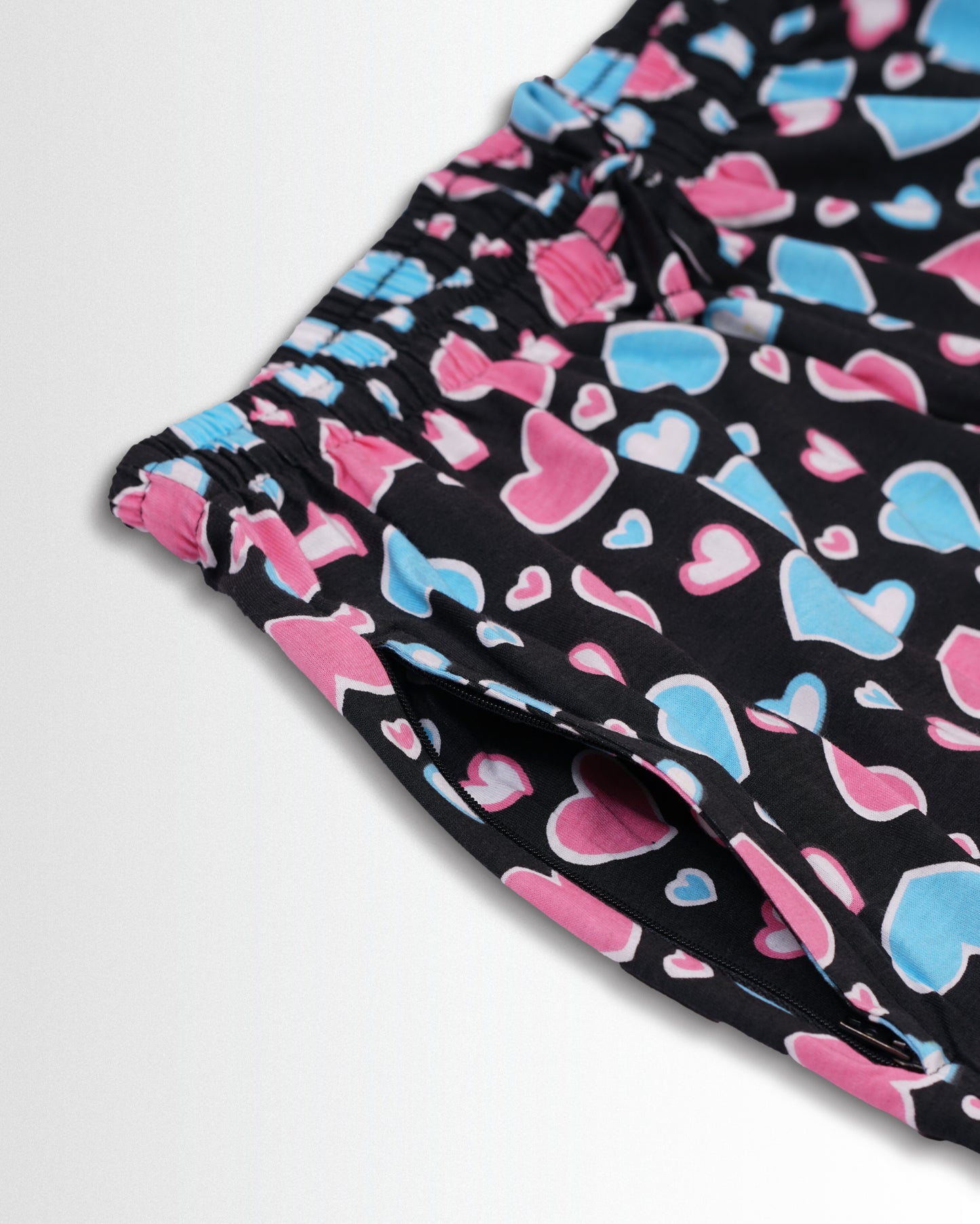 Women's Co ord set Black(Blue Heart)