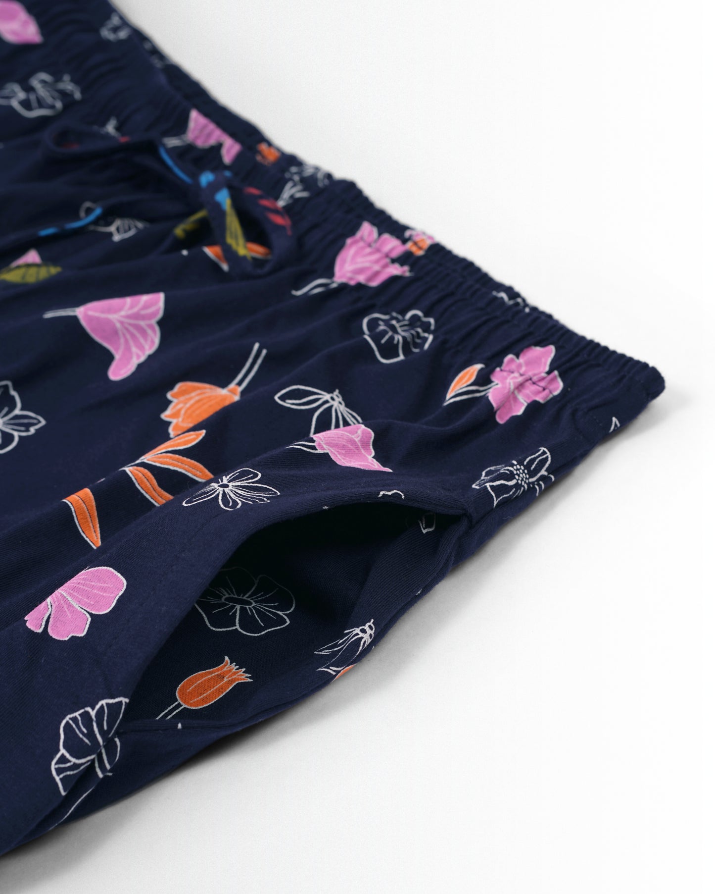 Women's Co ord set Navy Pink Flower