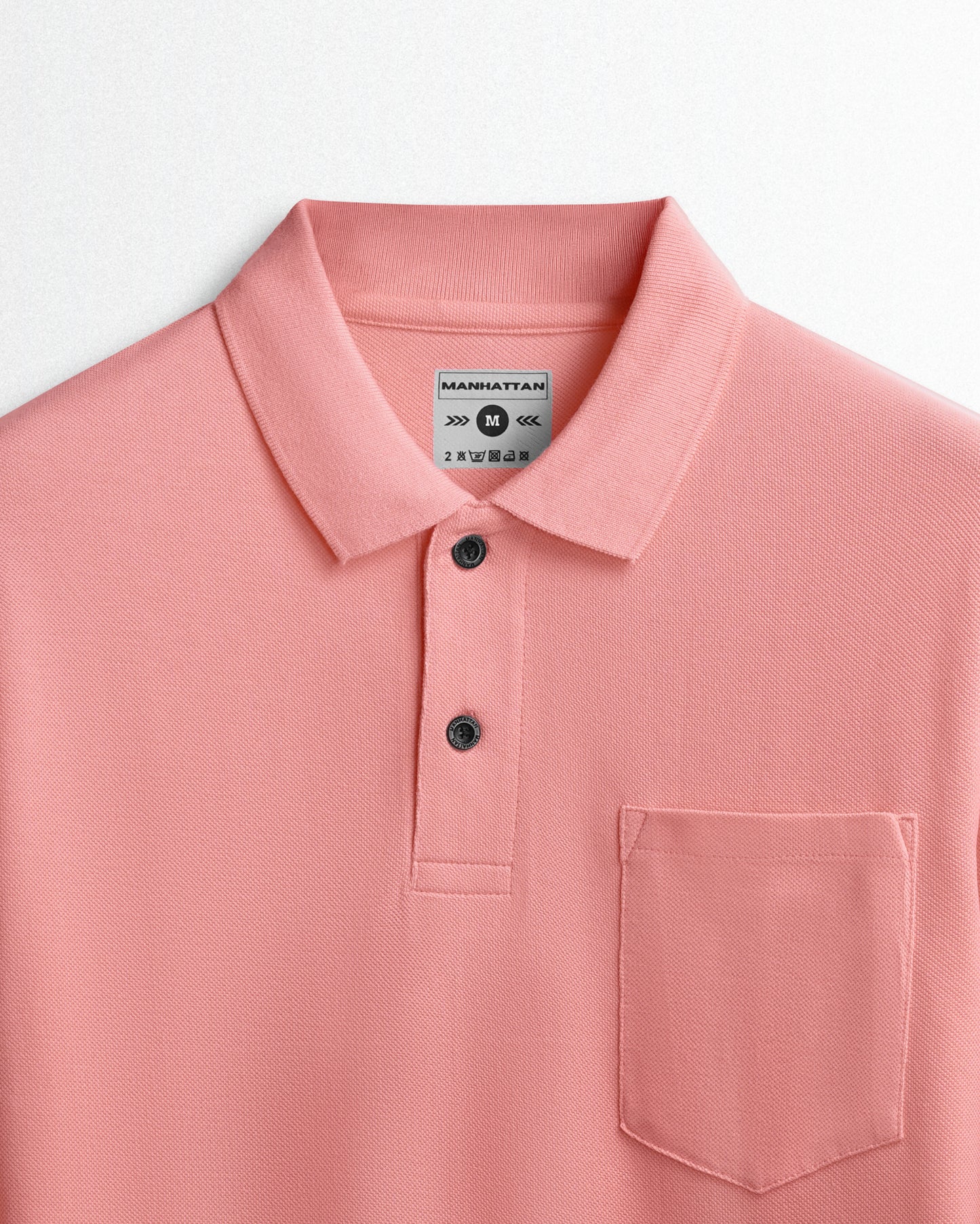 Cotton Polo Full Sleeve Unisex Pocket Light Orange