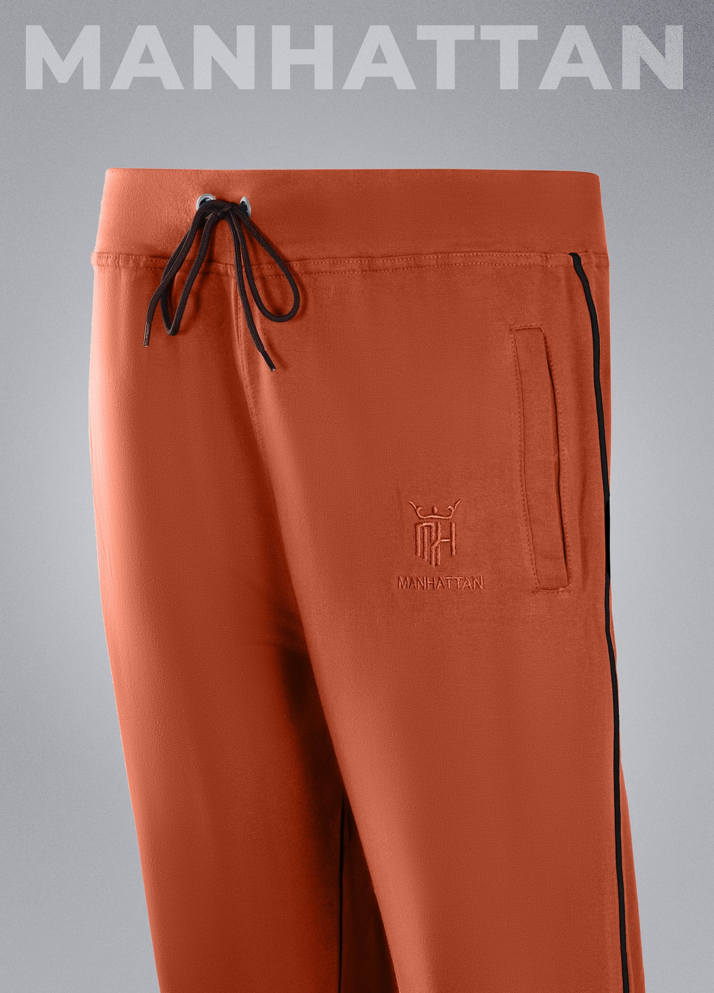 Premium Cotton Rust Track Pant Regular Fit