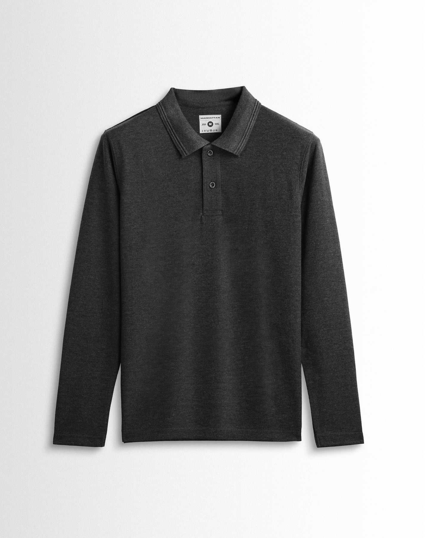 Rich in Cotton Polo Full Sleeve Unisex Dark Grey Without Pocket