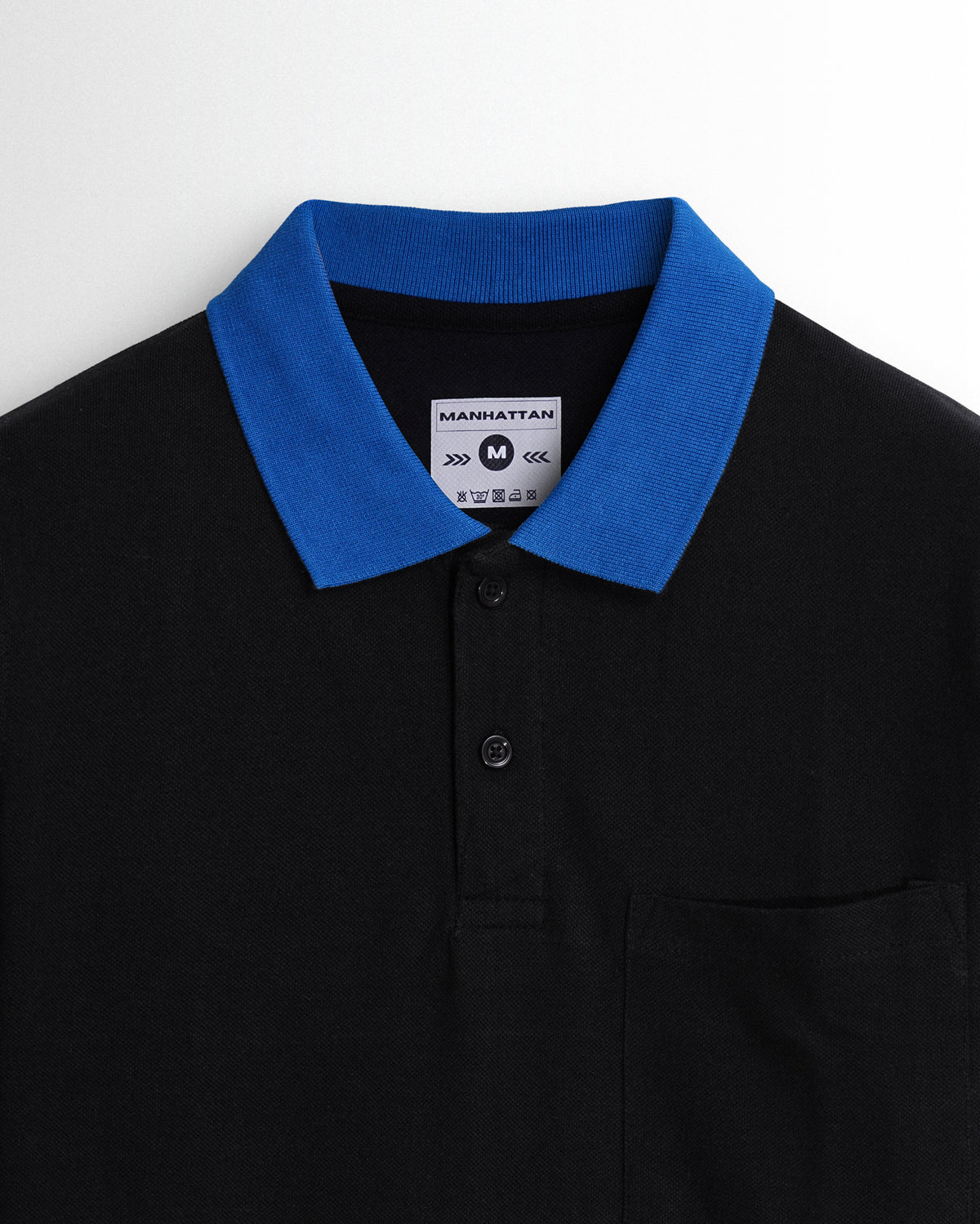 Pure Cotton Polo Pocket T Shirts (Black/ Royal Blue)