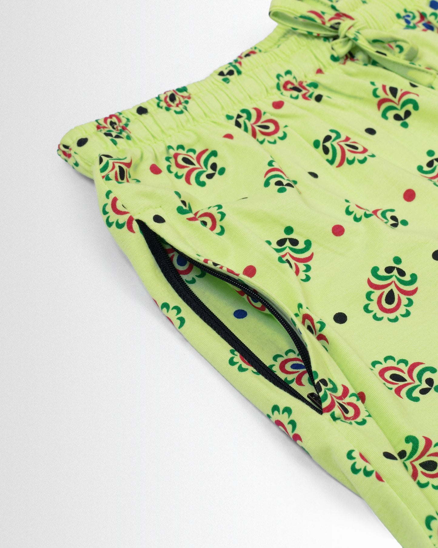 Women's Co ord set Light Green Flower Dots