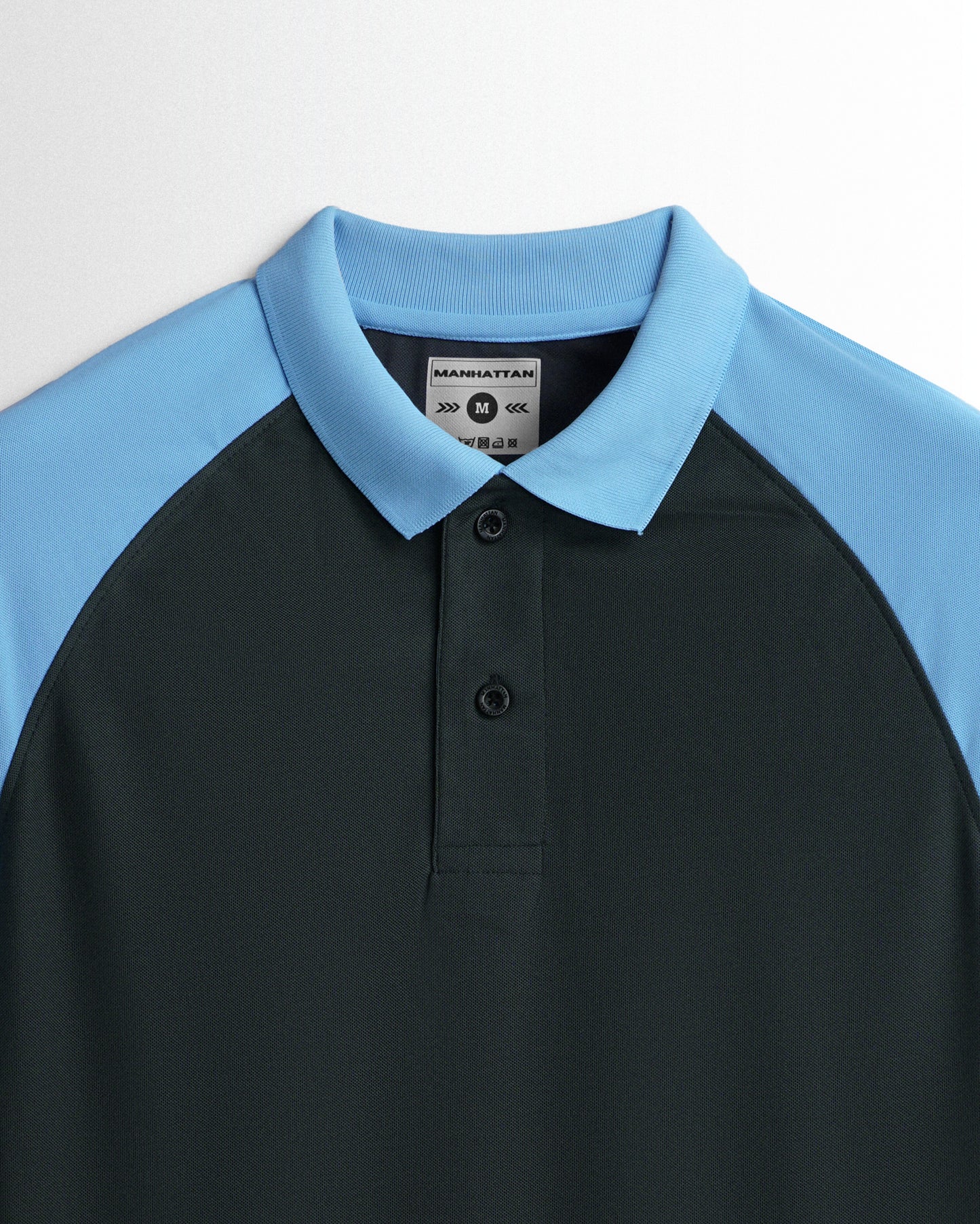 Sports Dry Fit Sky Blue/Grey Raglan Polo T Shirts