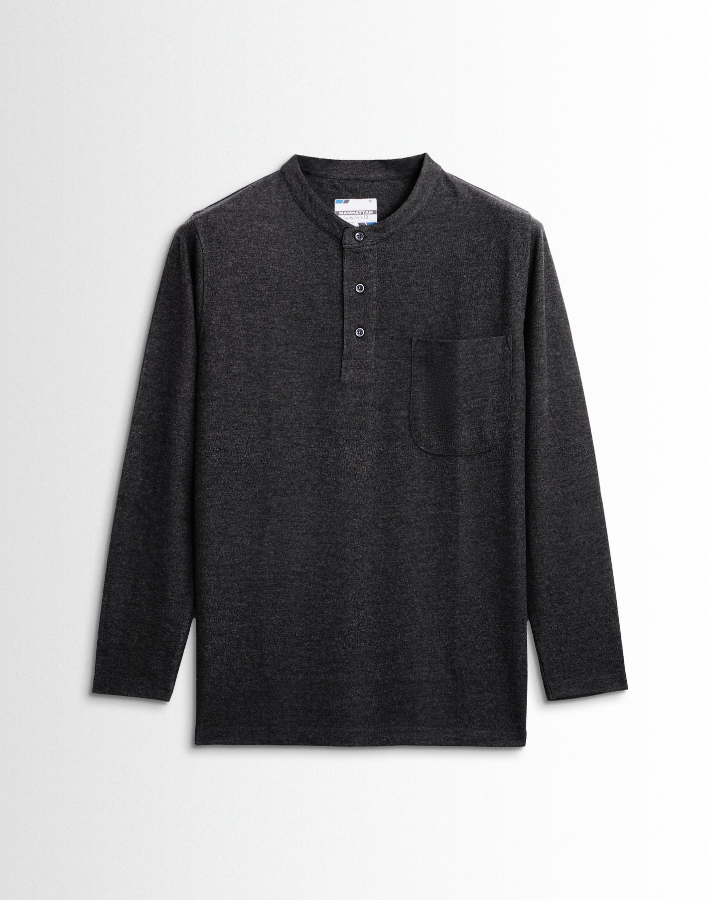 Henley Pocket Full Sleeve Dark Grey