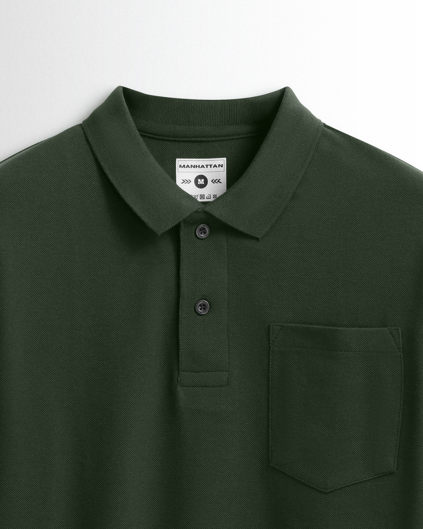 Pure Cotton Polo Pocket T Shirts (Dark Green)