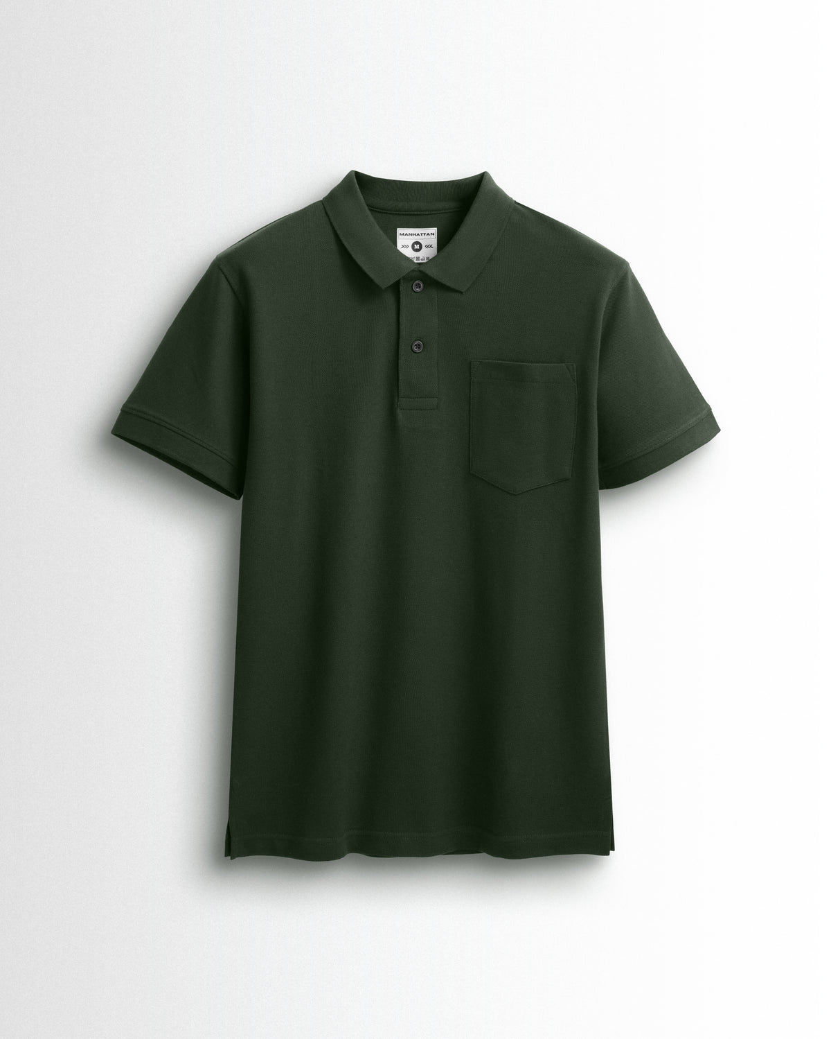 Pure Cotton Polo Pocket T Shirts (Dark Green)