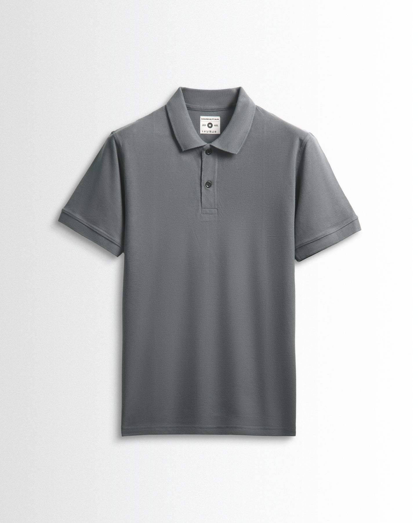Pure Cotton Polo Plain T Shirts (Grey) Without Pocket