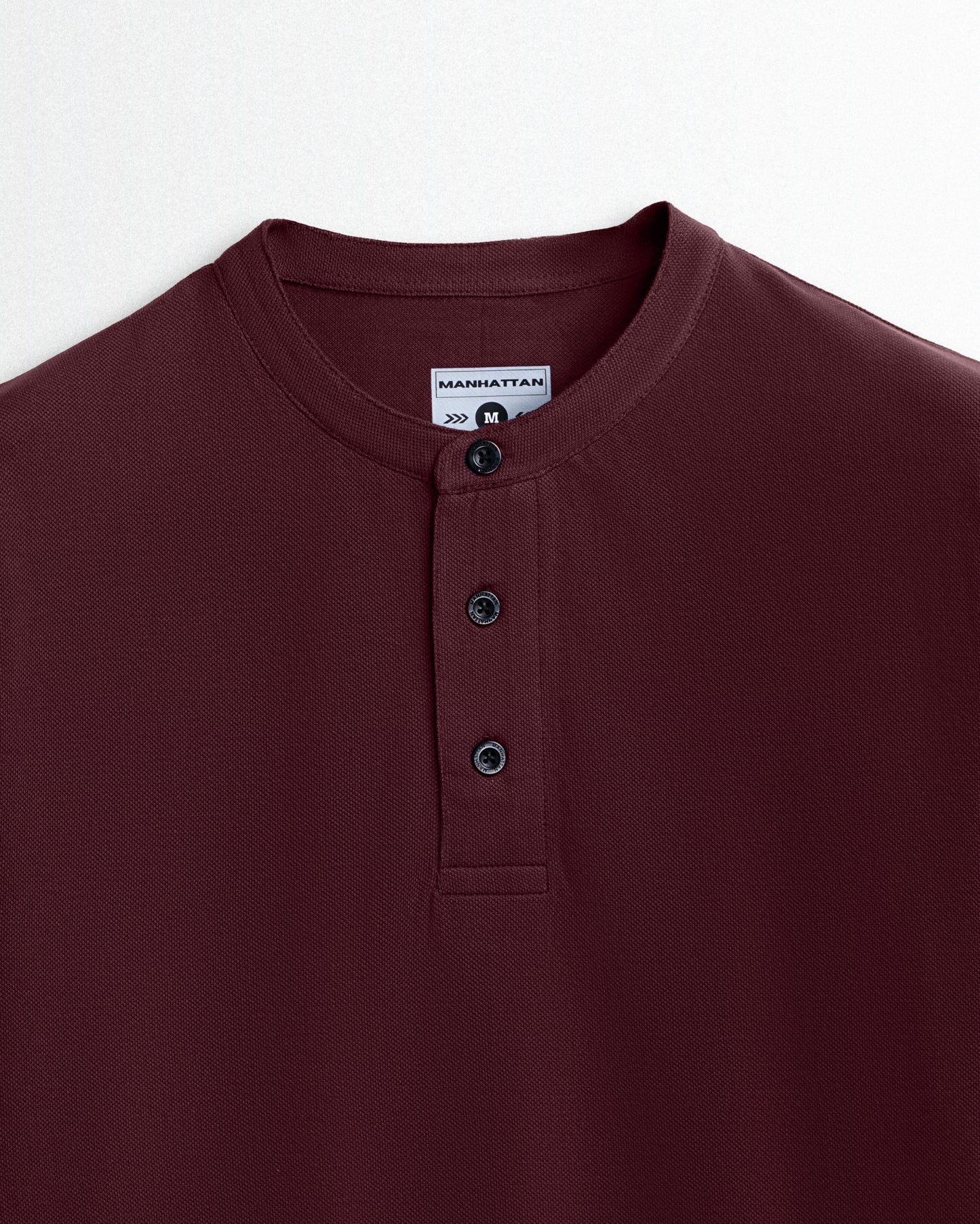 Pure Cotton Henley Without Pocket T Shirts (Maroon)