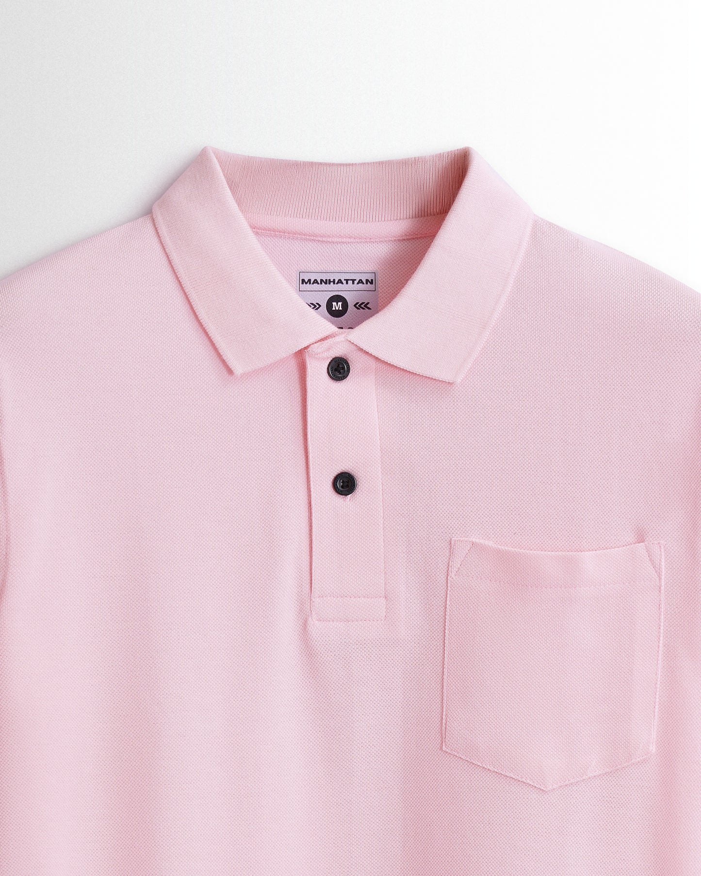 Cotton Polo Full Sleeve Unisex Pocket Pearl Pink