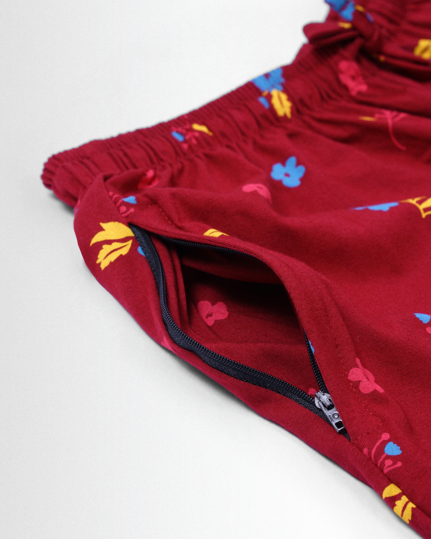 Women's Co ord set Maroon Blue Flower